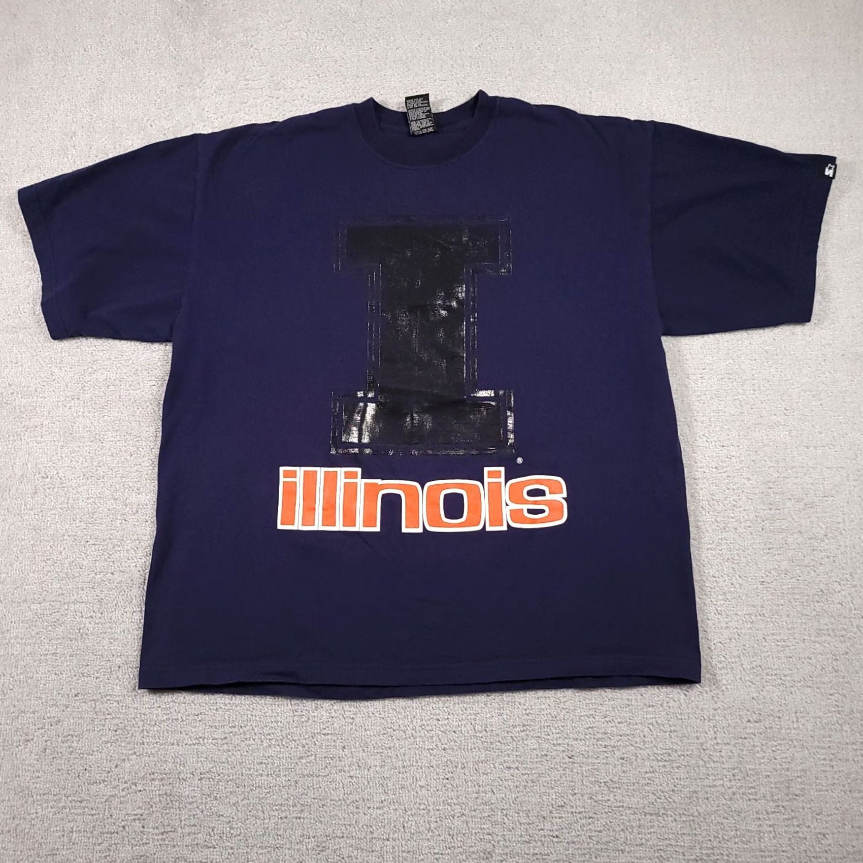 Starter Starter Team University Of Illinois Illini T-Shirt Mens XL Blue Big Logo NCAA Size US XL / EU 56 / 4 - 2 Thumbnail