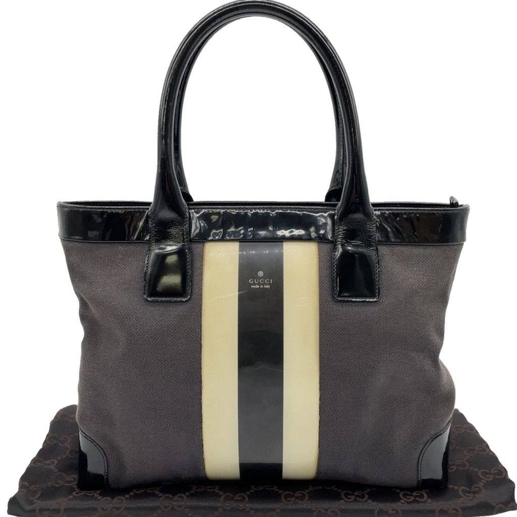Gucci Gucci Black and Cream Structured Tote Bag Size ONE SIZE - 1 Thumbnail