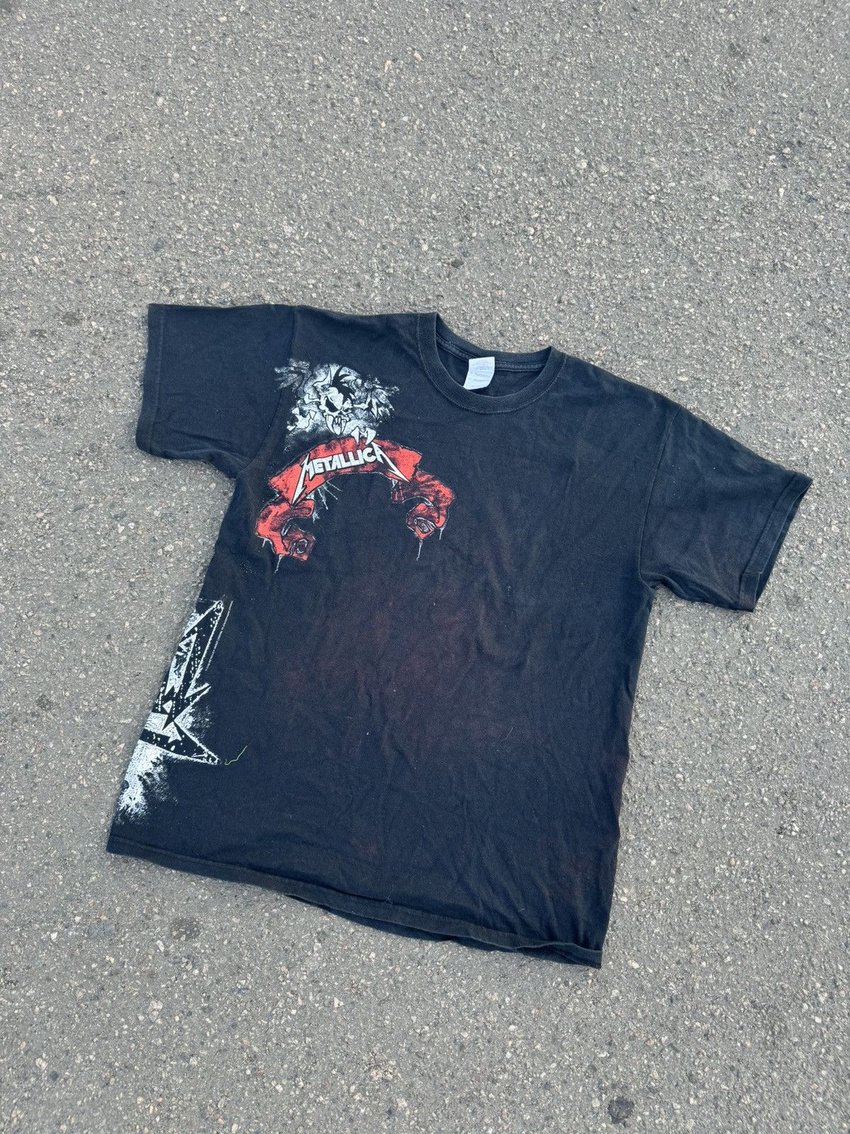 Band Tees × Metallica × Vintage Vintage Metallica 2008 World Tour Skull Gothic Logo T Shirt Size US L / EU 52-54 / 3 - 1 Thumbnail