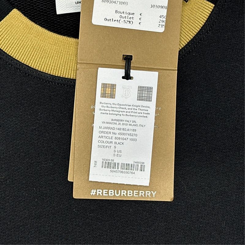 Burberry Burberry Color Block Embroidered Crewneck Sweatshirt 0079 Size US S / EU 44-46 / 1 - 1 Thumbnail