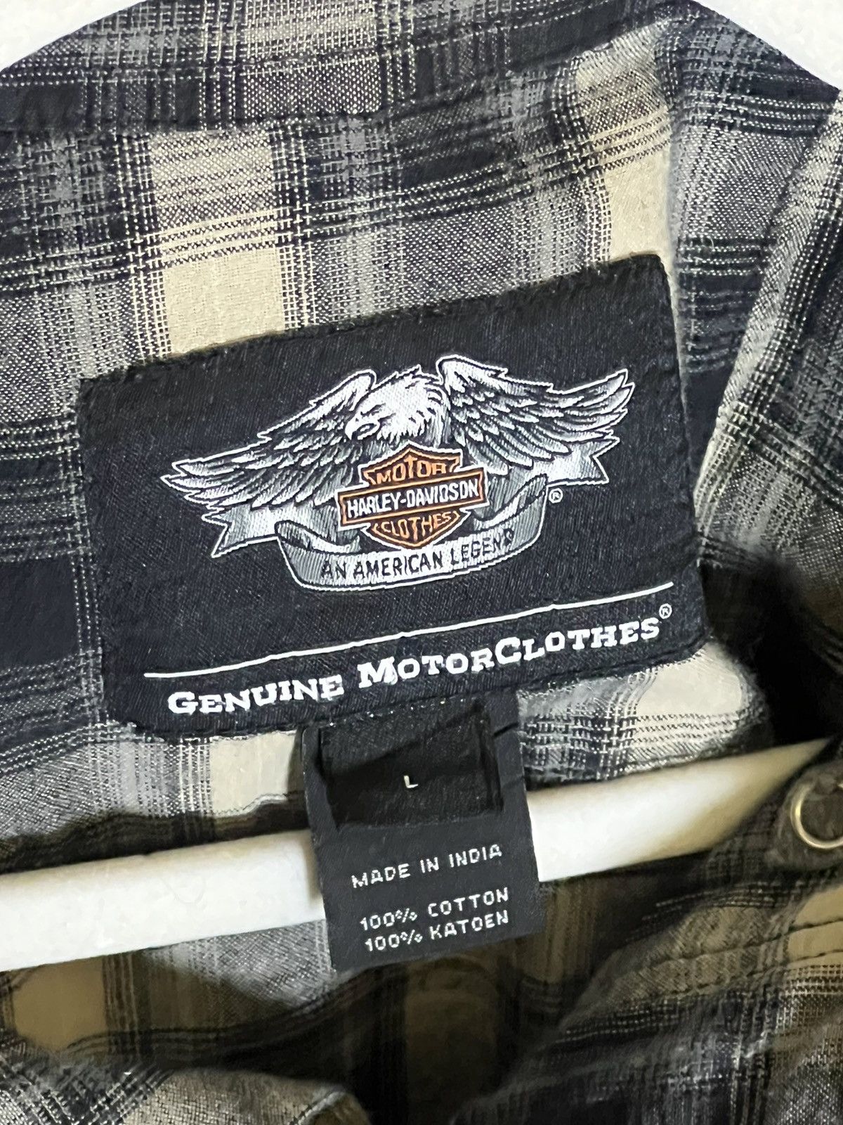 Harley Davidson × Vintage Plaid Harley Davidson Shortsleeve Button Up Size US L / EU 52-54 / 3 - 3 Thumbnail
