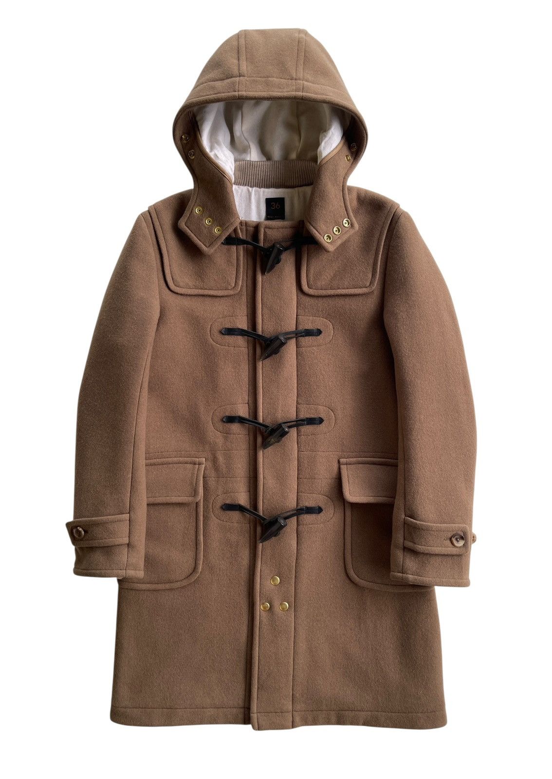 MasterPiece SCYE x MASTERPIECE Wool Beige Duffle Coat Size US S / EU 44-46 / 1 - 1 Thumbnail