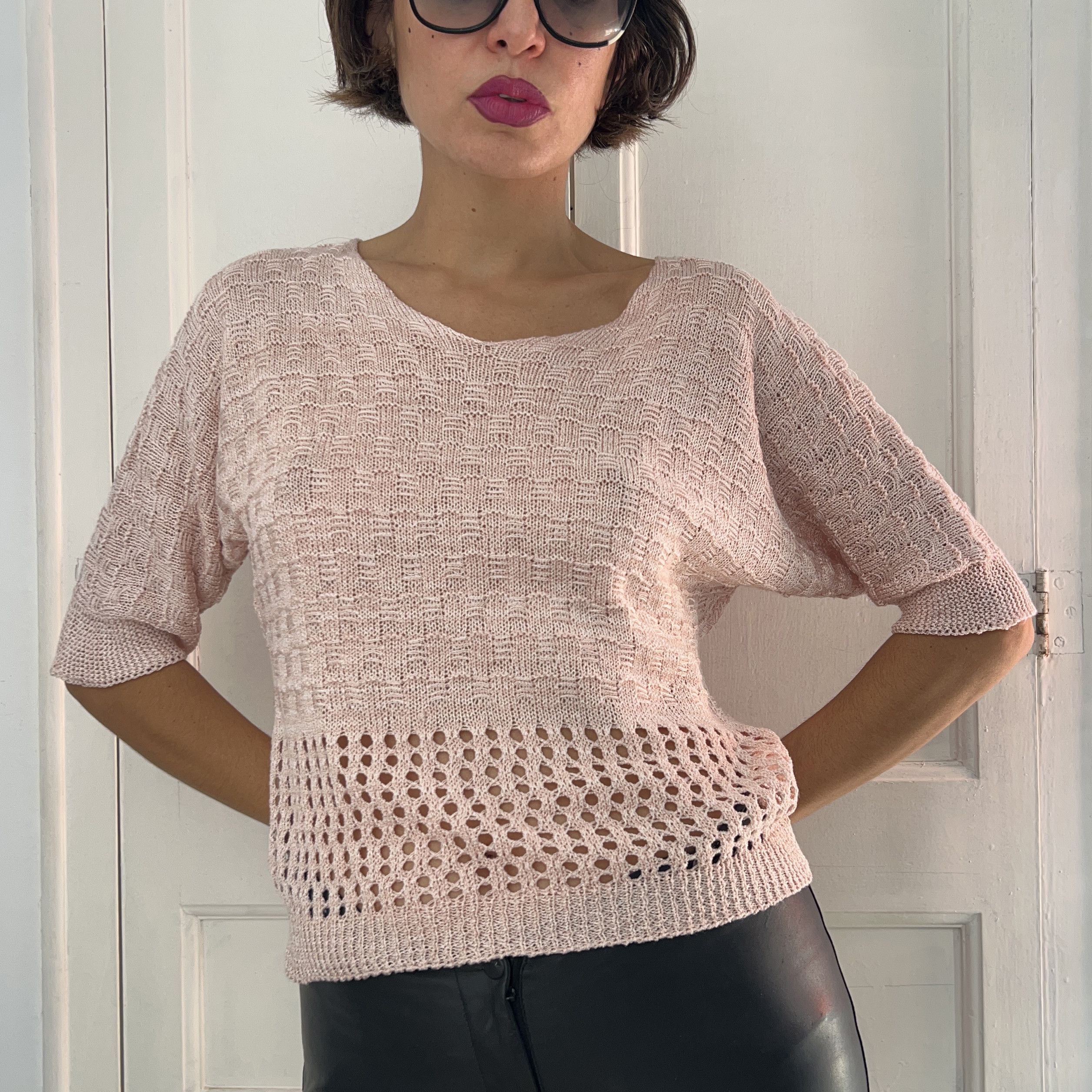 Vintage Vintage Y2K Blush Pink Sweater Size M / US 6-8 / IT 42-44 - 4 Thumbnail