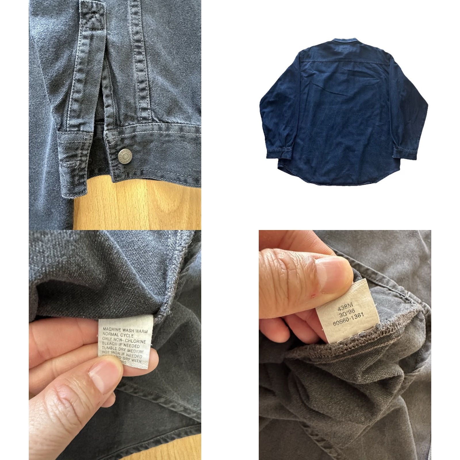 Levi's VINTAGE Levi's Shirt 2XL Black Chambray Denim Button-Down Size US XXL / EU 58 / 5 - 8 Thumbnail