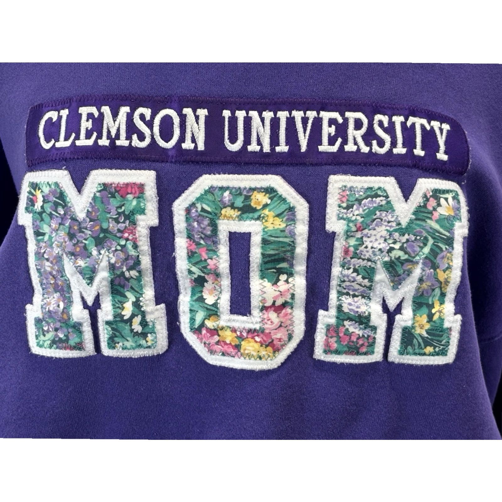 X-LARGE VINTAGE Nu Sportswear Auburn Mom Pullover Sweatshirt Women's XL Purple Floral 90s Fall Winter Size XL / US 12-14 / IT 48-50 - 6 Thumbnail