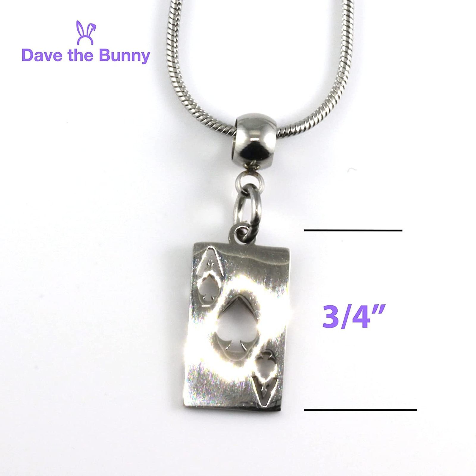 & Other Stories Ace of Spade Necklace - STAINLESS STEEL Size ONE SIZE - 3 Thumbnail