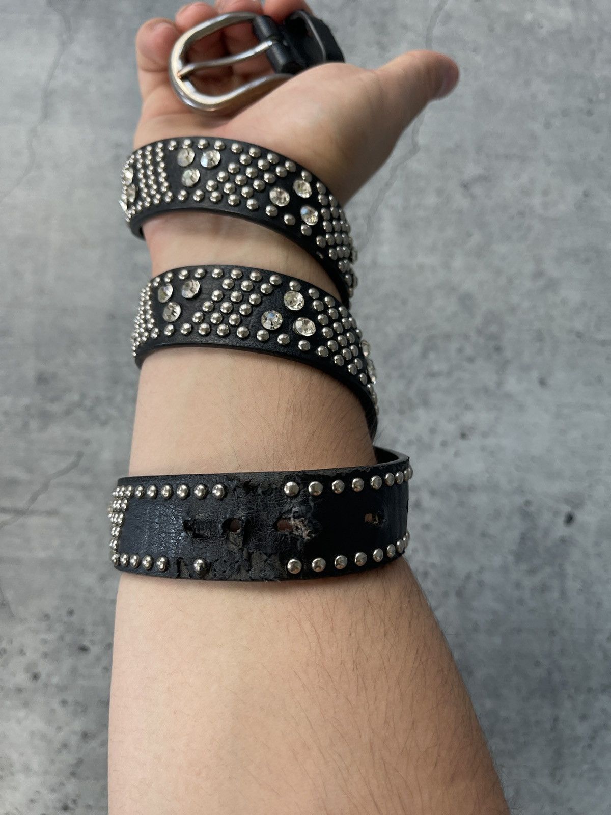 Hysteric Glamour Rhinestones Japanese Punk BB Simon style Y2K Belt Size ONE SIZE - 3 Thumbnail