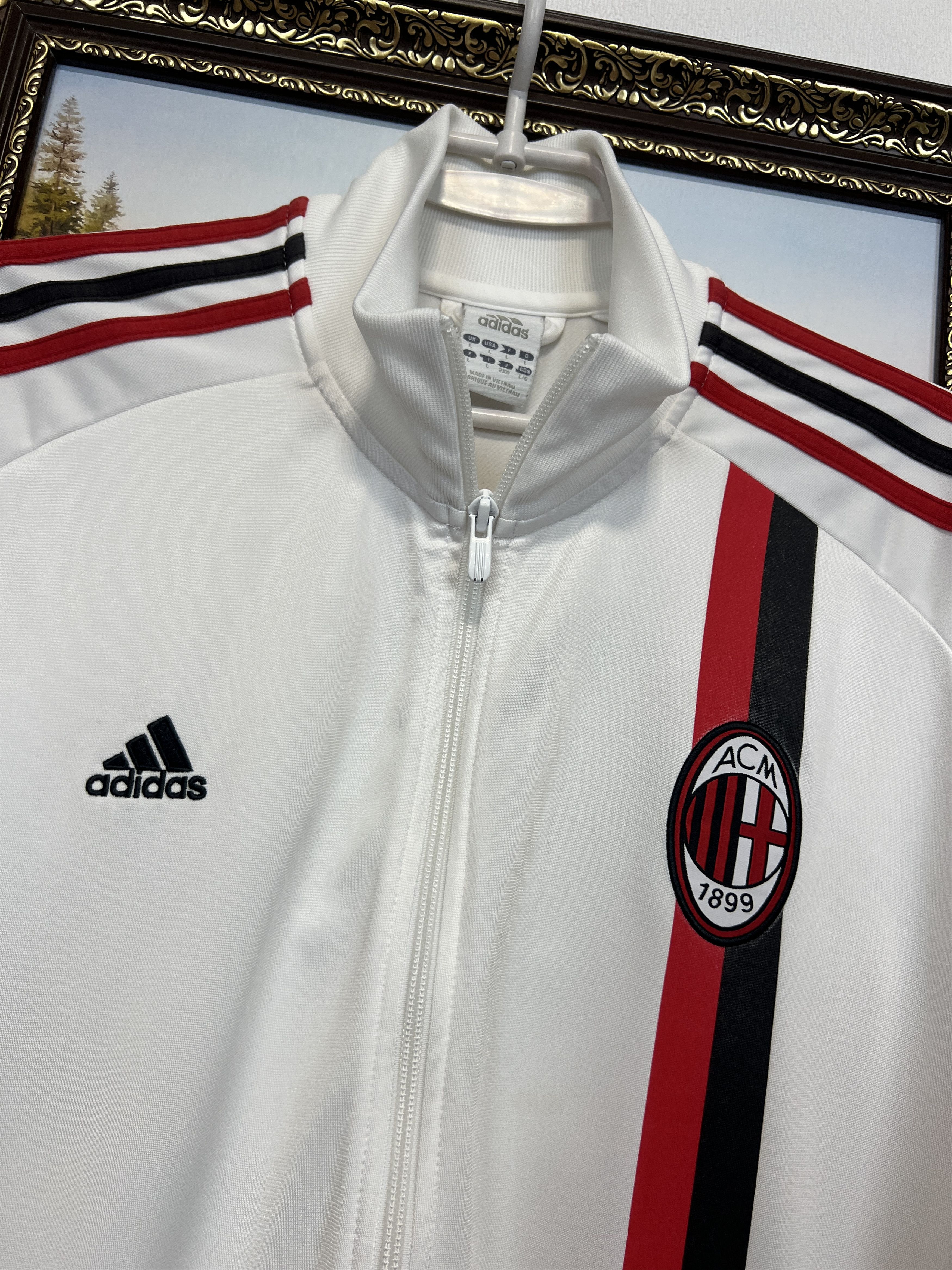 Adidas Vintage AC Milan Football Jacket Soccer Track Top Maglia Size US L / EU 52-54 / 3 - 3 Thumbnail