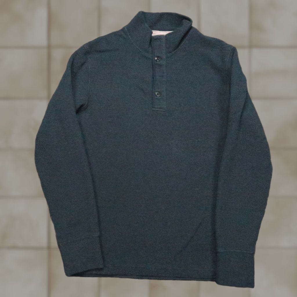 Relwen Relwen Sweater Mens Small Blue Mock Neck Henley Pullover Long Sleeve Regular Fit Polo Style Pullover Mens Blue 1990s? Size US S / EU 44-46 / 1 - 1 Thumbnail
