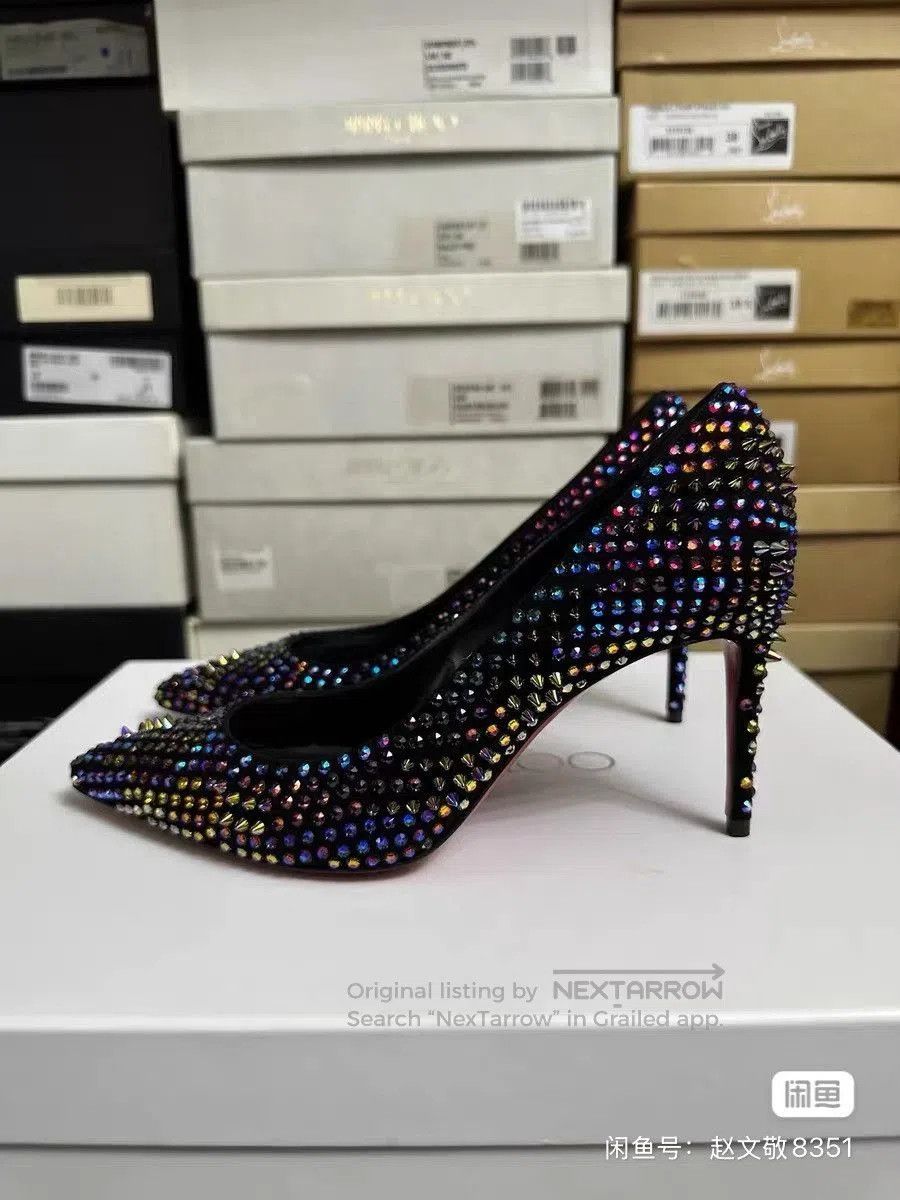 Christian Louboutin Christian Louboutin Rhinestone Studded Heels. Size US 4.5 / IT 34.5 - 6 Thumbnail