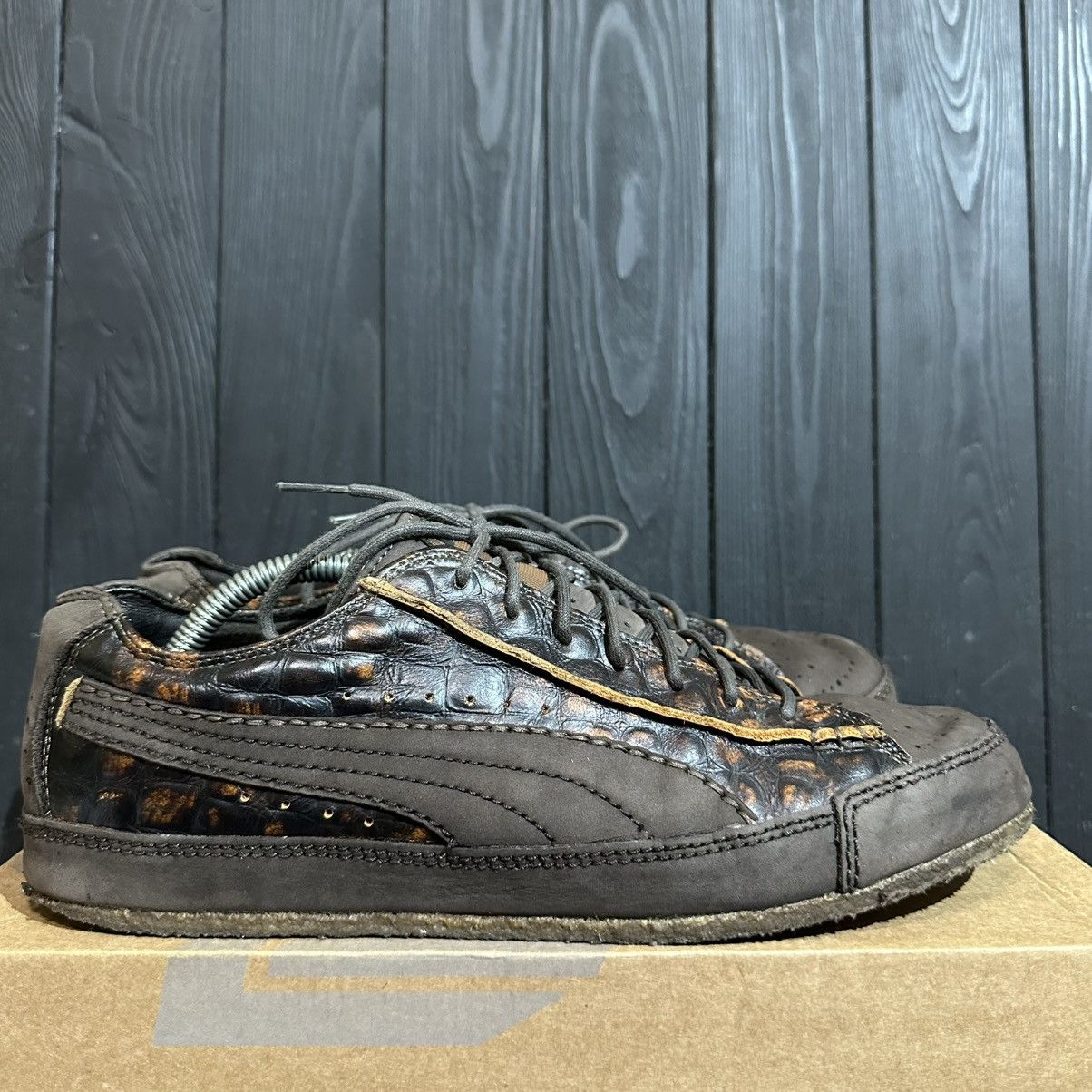 Puma Vintage Puma Crocodile Patterned Leather Sneakers 10us43eu28 Size US 10 / EU 43 - 1 Thumbnail