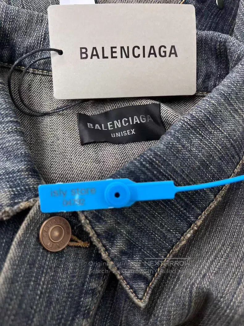 Balenciaga Balenciaga Letter Printed Single Breasted Denim Jacket Size US L / EU 52-54 / 3 - 4 Thumbnail