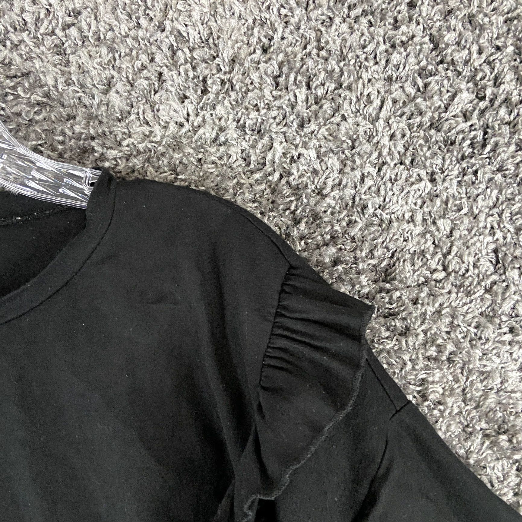 Zara Zara Blouse Shirt Short Sleeve Black M Women’s Ruffle Size M / US 6-8 / IT 42-44 - 5 Thumbnail