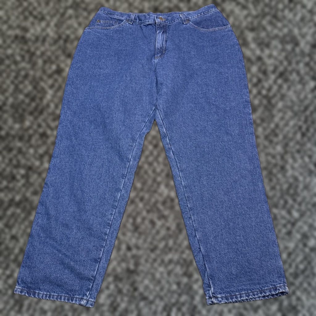 Vintage VINTAGE L.L.Bean Jeans Womens 20W 28in Inseam Relaxed Straight Denim Stone Blue 100% Cotton 5-Pocket USA 90s Lined New Size 42" / US 20 - 1 Thumbnail