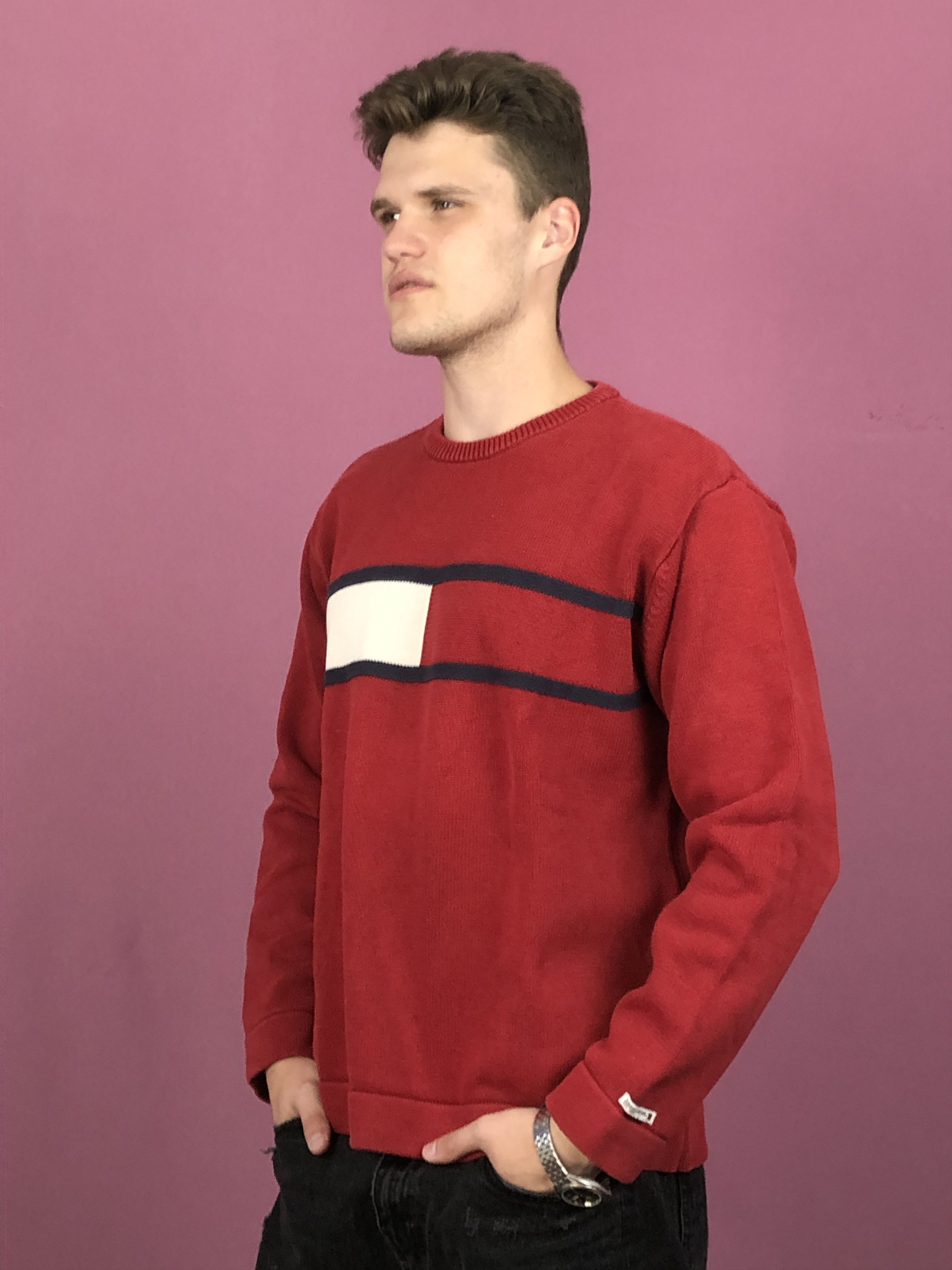 Tommy Hilfiger × Vintage Tommy Hilfiger Vintage Men's Sweater - L Size US L / EU 52-54 / 3 - 2 Thumbnail