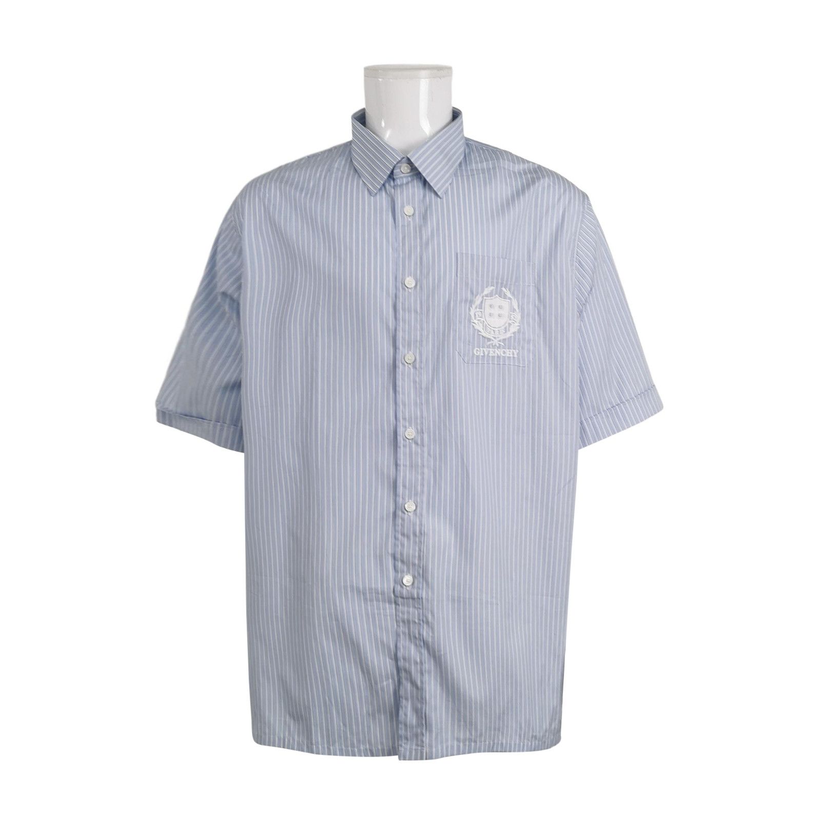 Givenchy Givenchy Blue Striped Short-Sleeve Shirt L Size US M / EU 48-50 / 2 - 1 Thumbnail