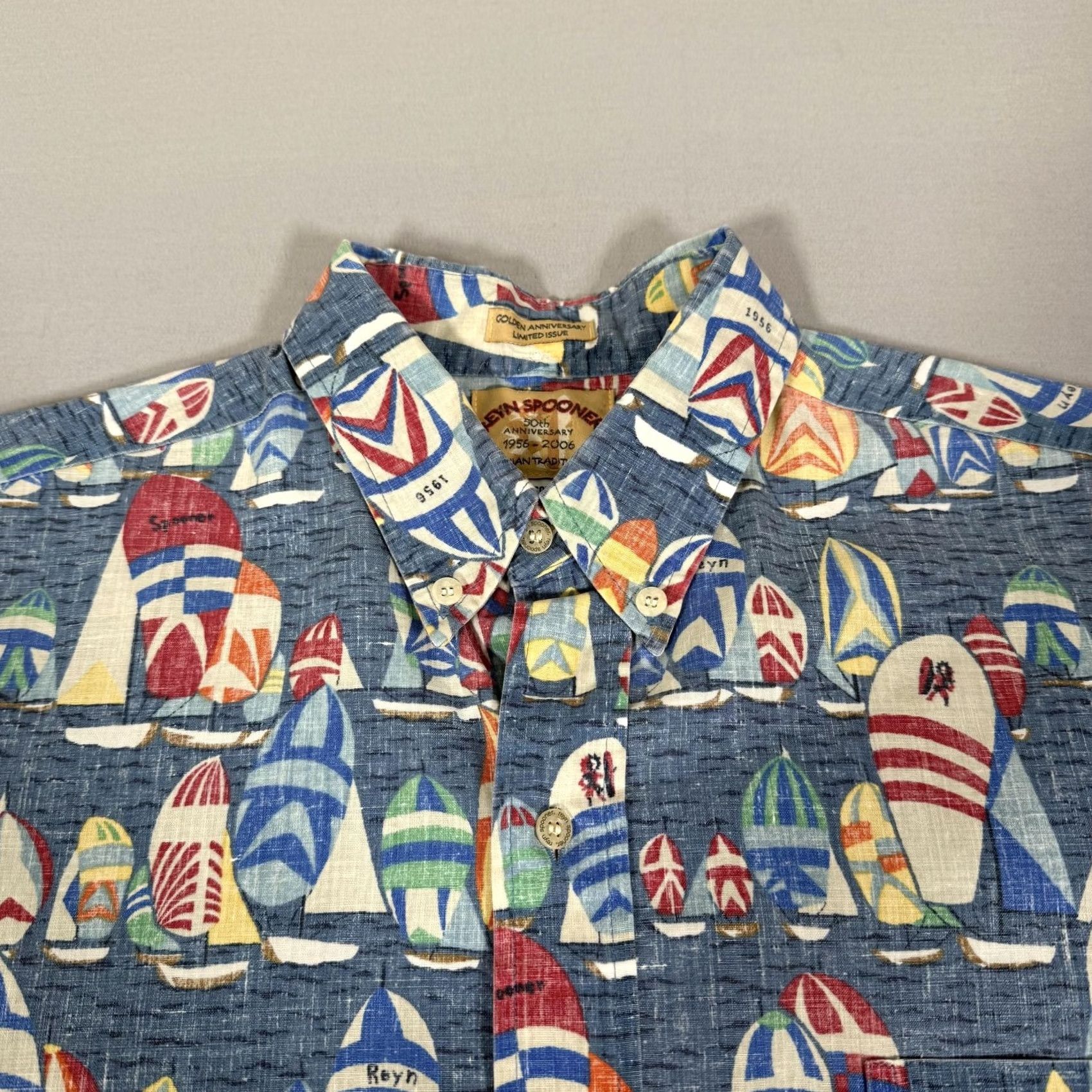 Reyn Spooner Reyn Spooner Shirt Mens L Blue Sailboat Button Up Hawaiian 50th Anniversary Graphic Print Size US L / EU 52-54 / 3 - 3 Thumbnail