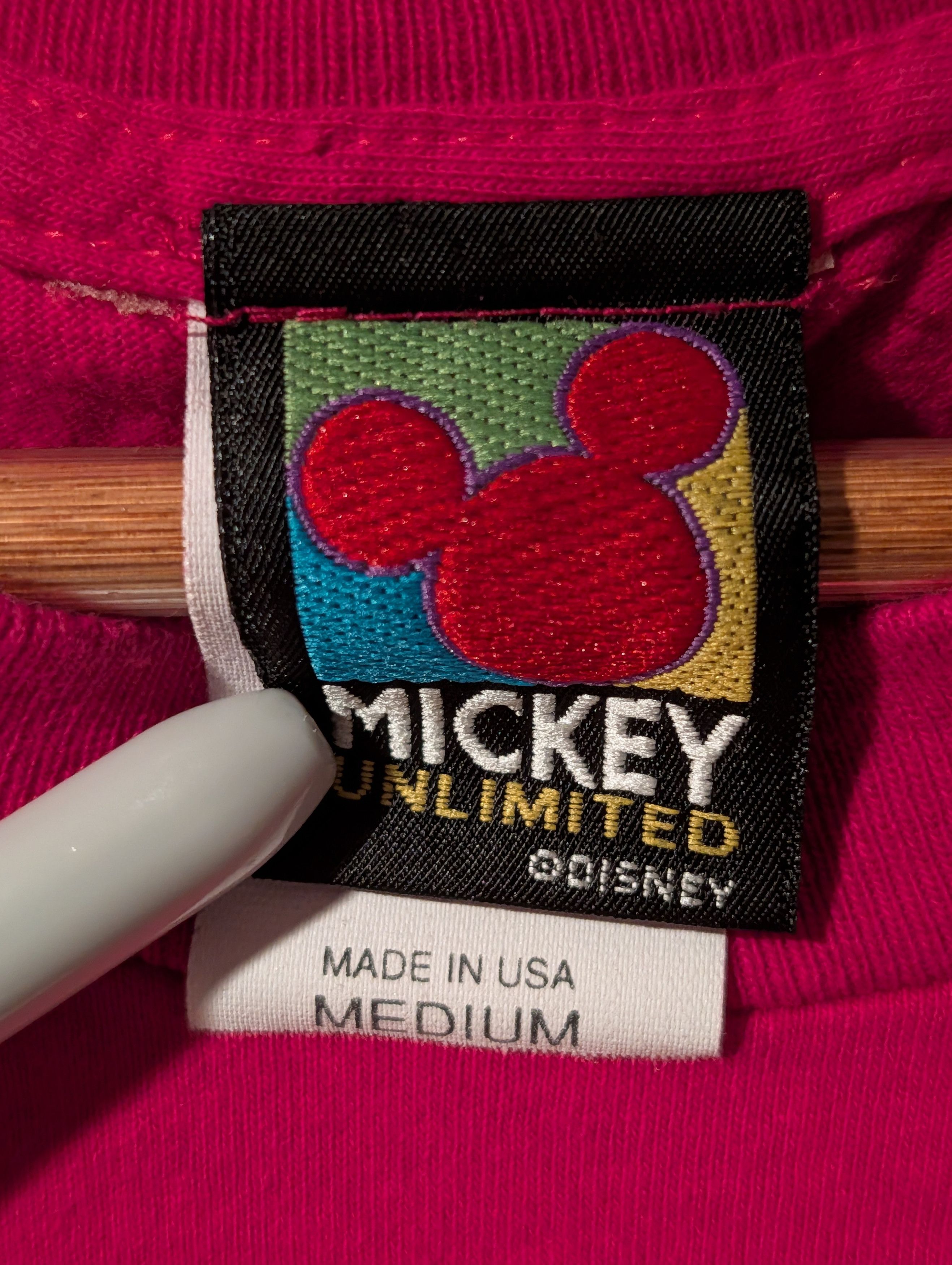 Disney Vintage 90s Mickey Unlimited Mouse T Shirt Pink Medium Size US M / EU 48-50 / 2 - 3 Thumbnail