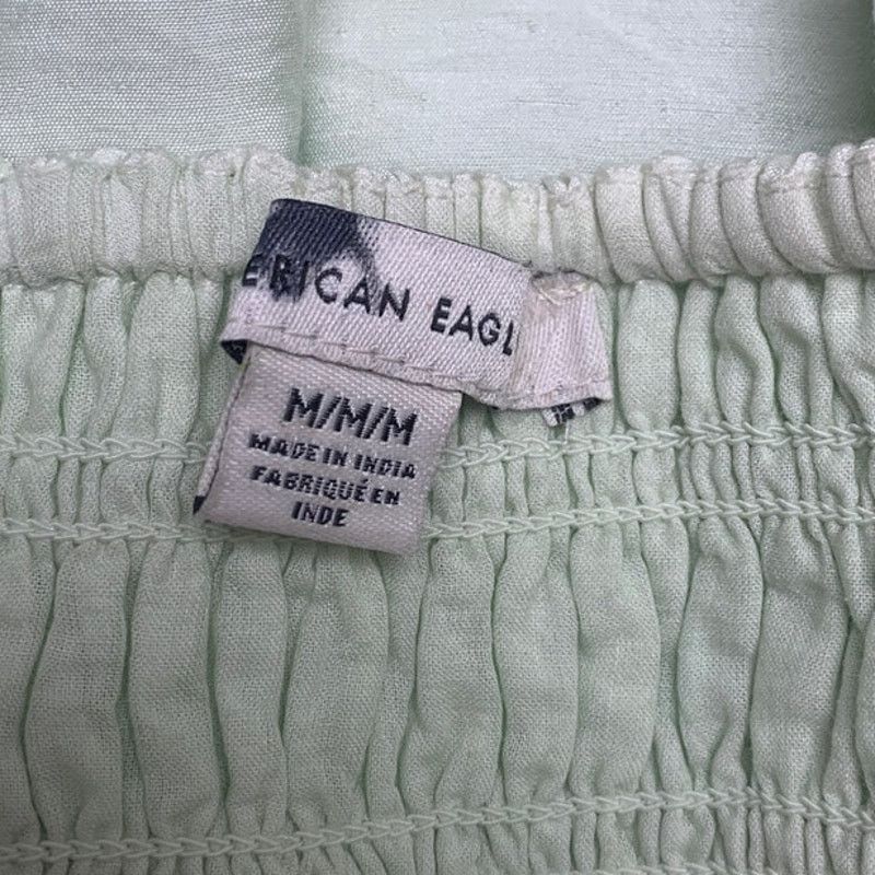 American Eagle Outfitters New American Eagle Womens Med Green Adjustable Smocked Top Size M / US 6-8 / IT 42-44 - 5 Thumbnail