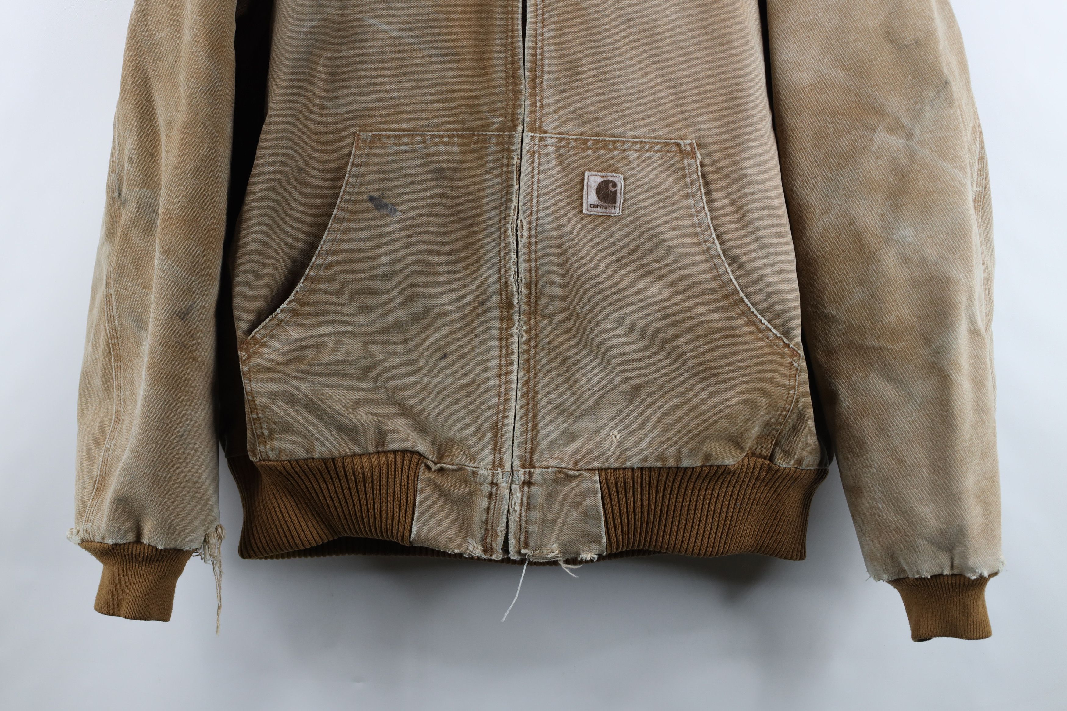 Carhartt Vintage Y2K Carhartt Quilted Hooded Canvas Jacket Duck Brown Size US L / EU 52-54 / 3 - 3 Thumbnail