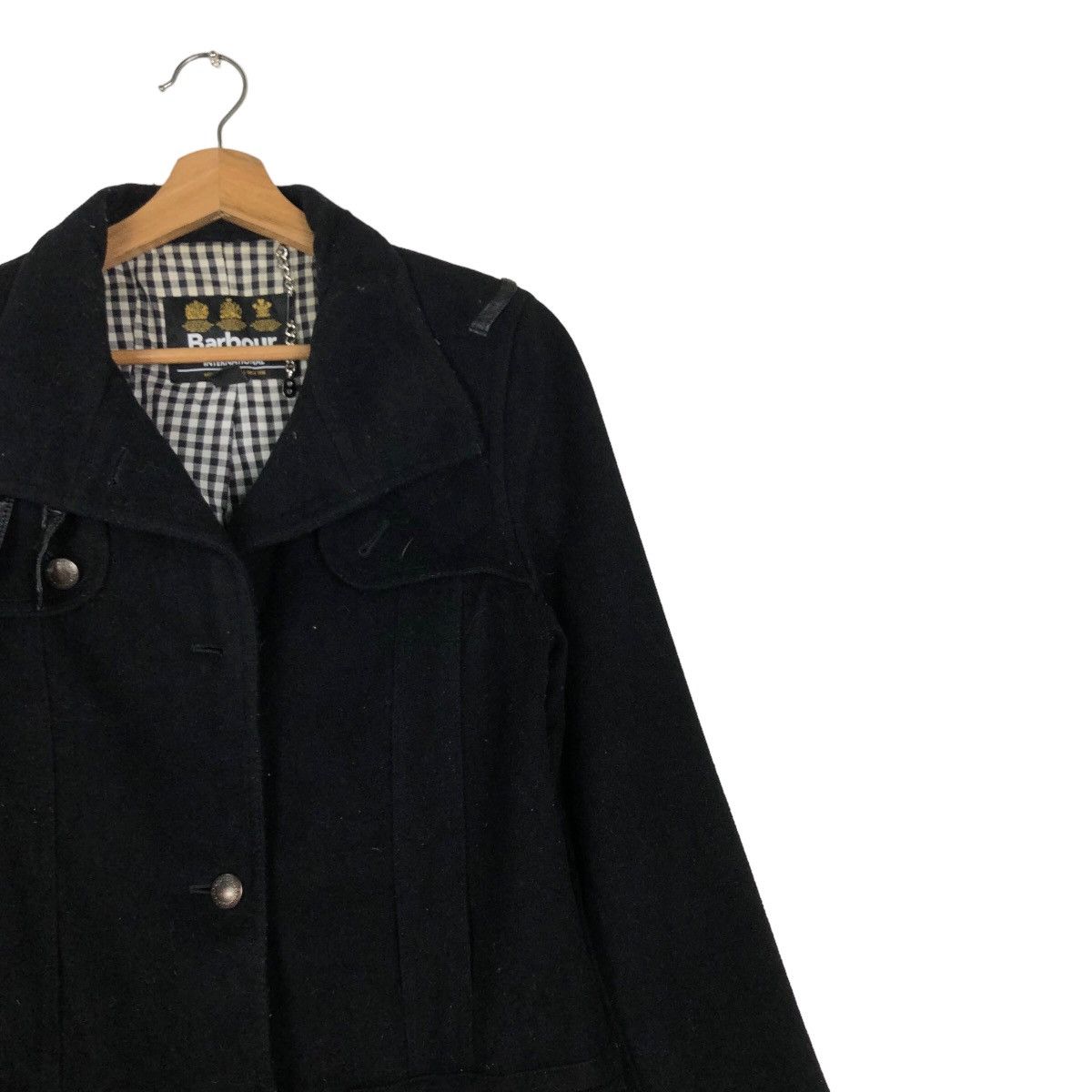 Barbour 🔥Vintage Long Wool Jacket Barbour International Biker Size US S / EU 44-46 / 1 - 6 Thumbnail