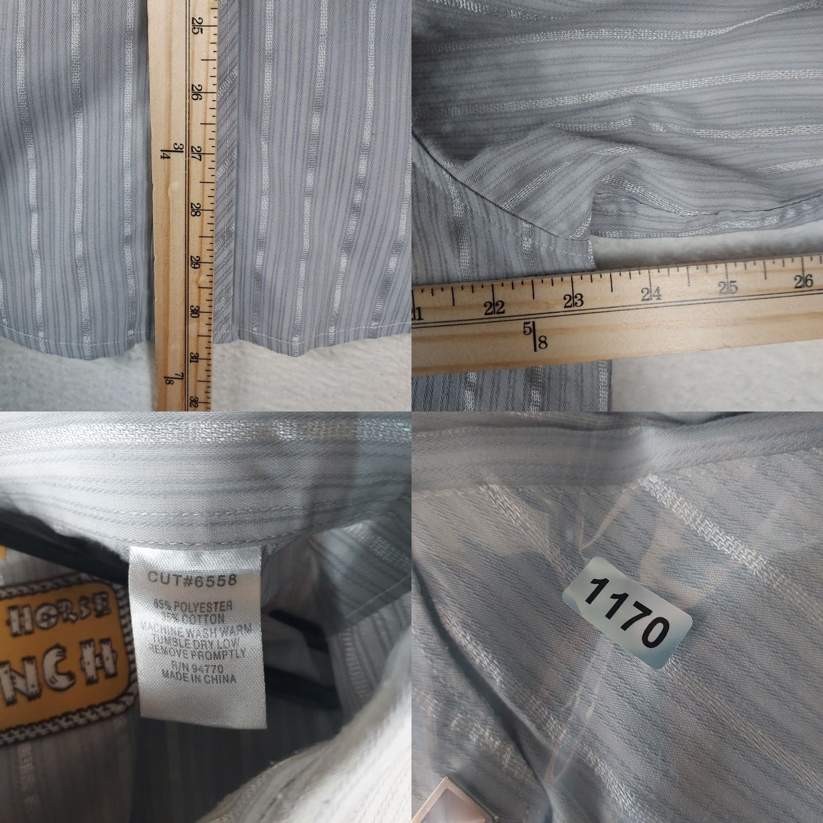Vintage VINTAGE White Horse Ranch Men's L Silver Gray Embroidered Western Pearl Snap Shirt Size US L / EU 52-54 / 3 - 8 Thumbnail