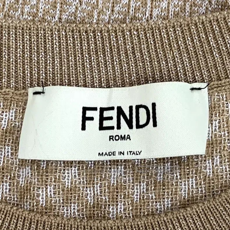 Fendi Fendi Caramel Logo Inlaid Wool Knit Short Sleeve Crewneck Size XS / US 0-2 / IT 36-38 - 6 Thumbnail