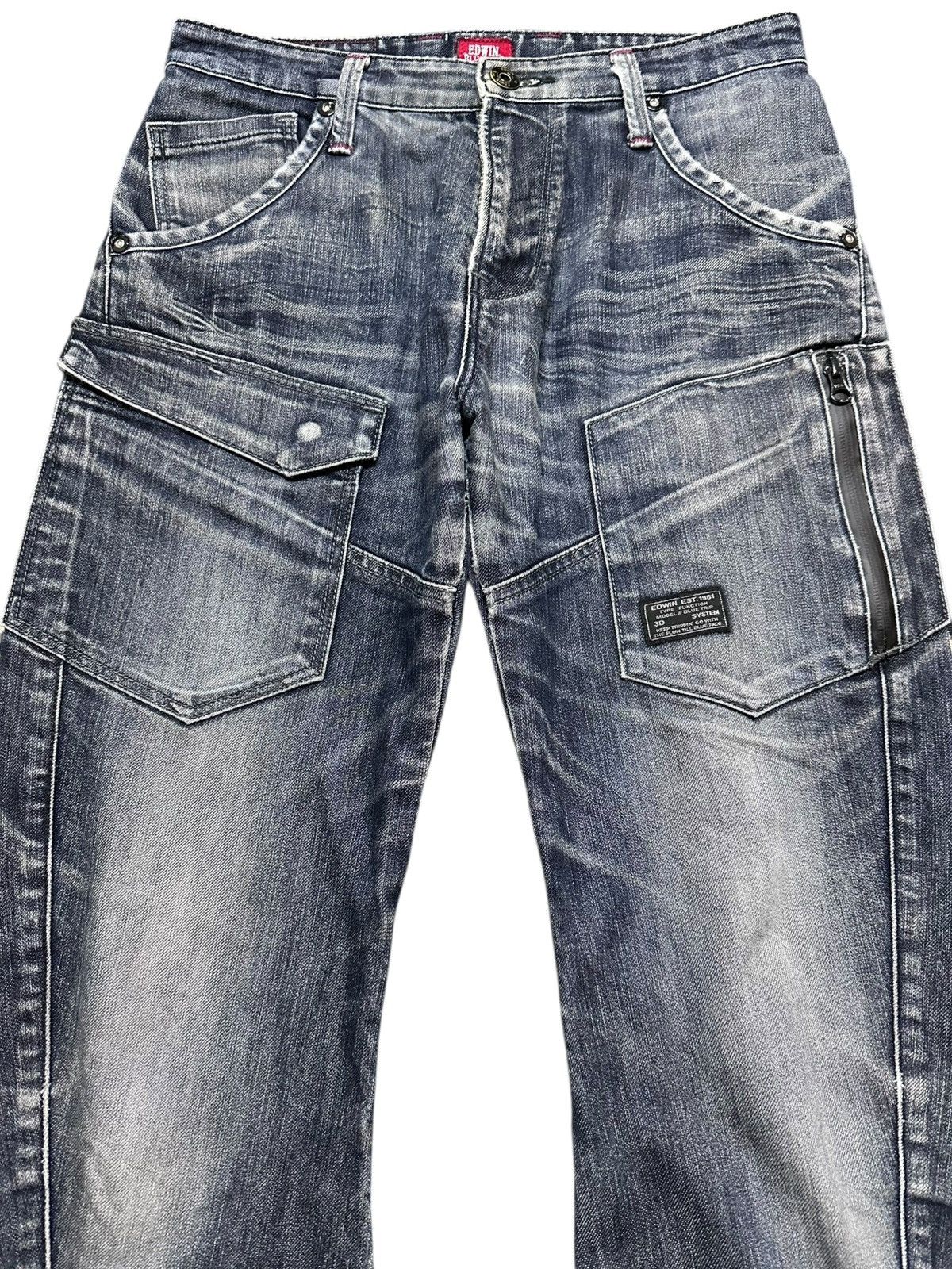 Edwin Vintage Edwin BlueTrip Spiral Leg Cargo Whiskers Denim Size US 29 - 2 Thumbnail