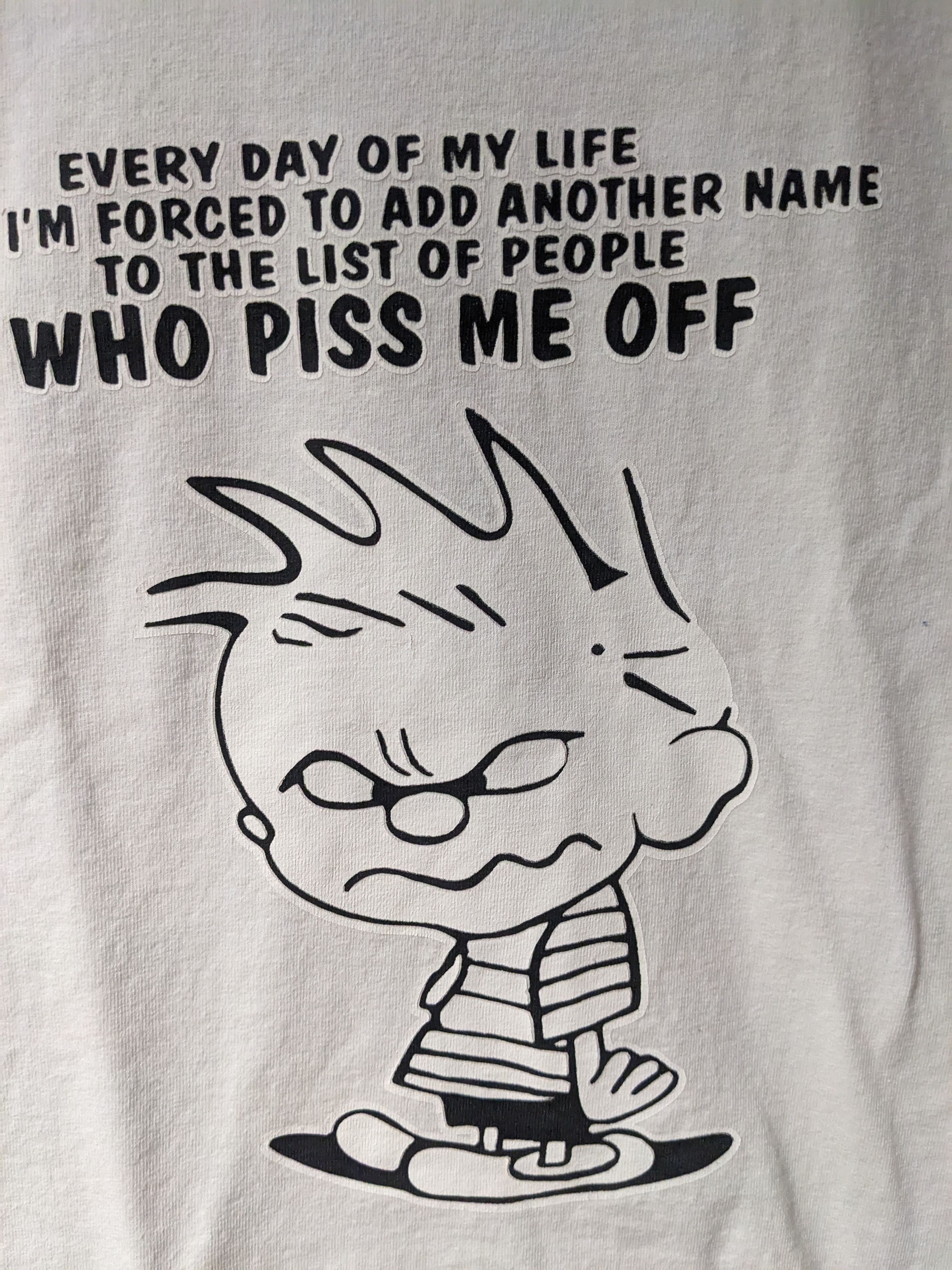 Cartoon Network × Vintage Vintage Y2K Calvin and Hobbes Piss Me Off Large T-Shirt Size US L / EU 52-54 / 3 - 2 Thumbnail