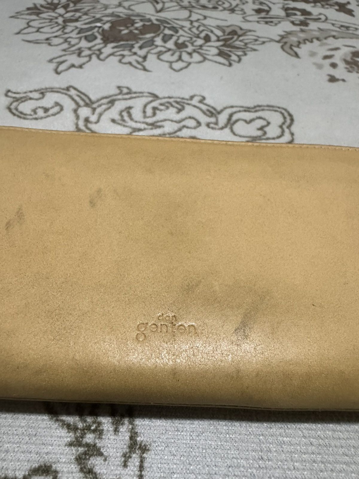 Genuine Leather × Japanese Brand × Jean Paul Gaultier Beige Leather Genten Purse Long Wallet Size ONE SIZE - 3 Thumbnail