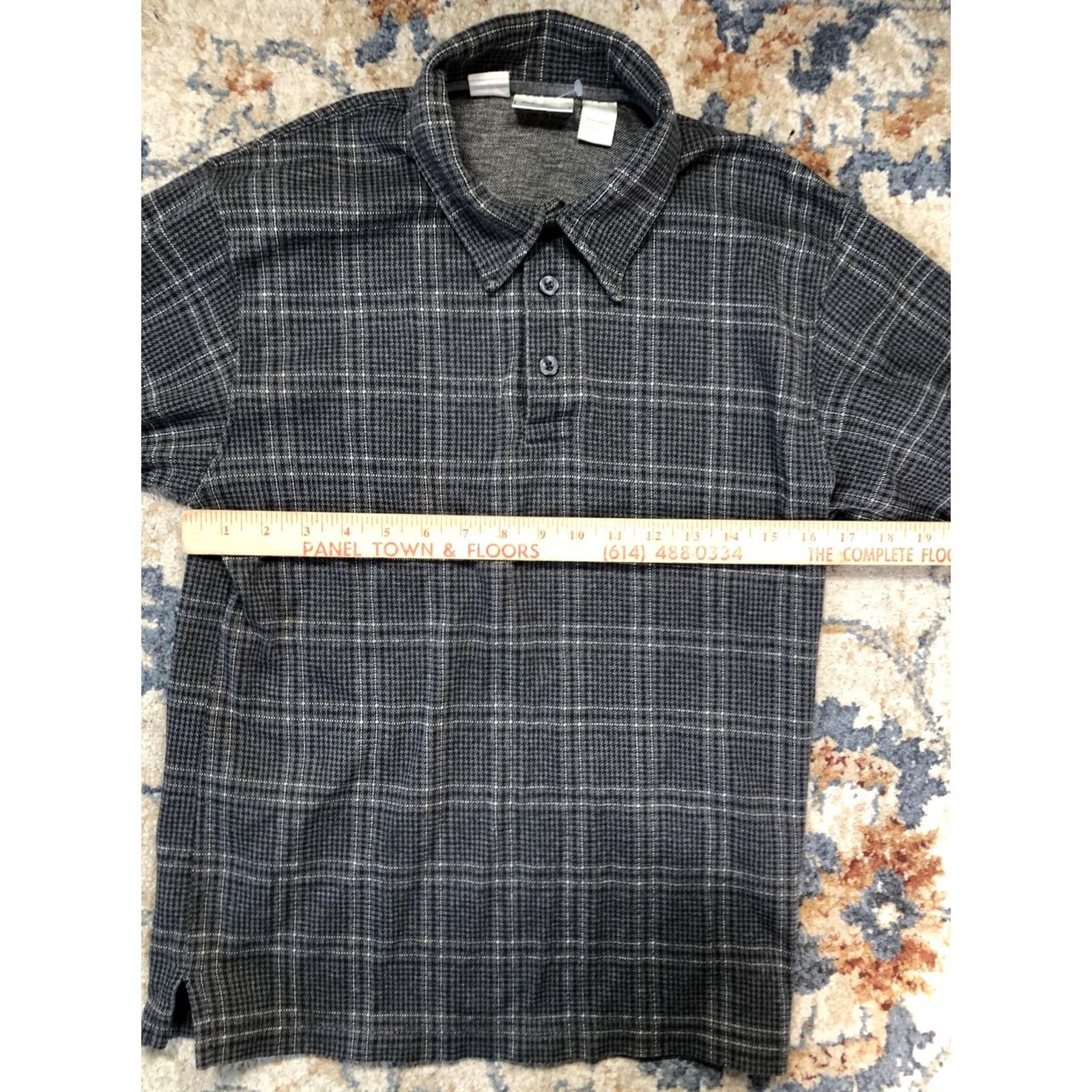 Vintage L.L. Bean Polo Shirt Mens Small Gray Plaid Knit Long Sleeve Casual Size US S / EU 44-46 / 1 - 7 Thumbnail