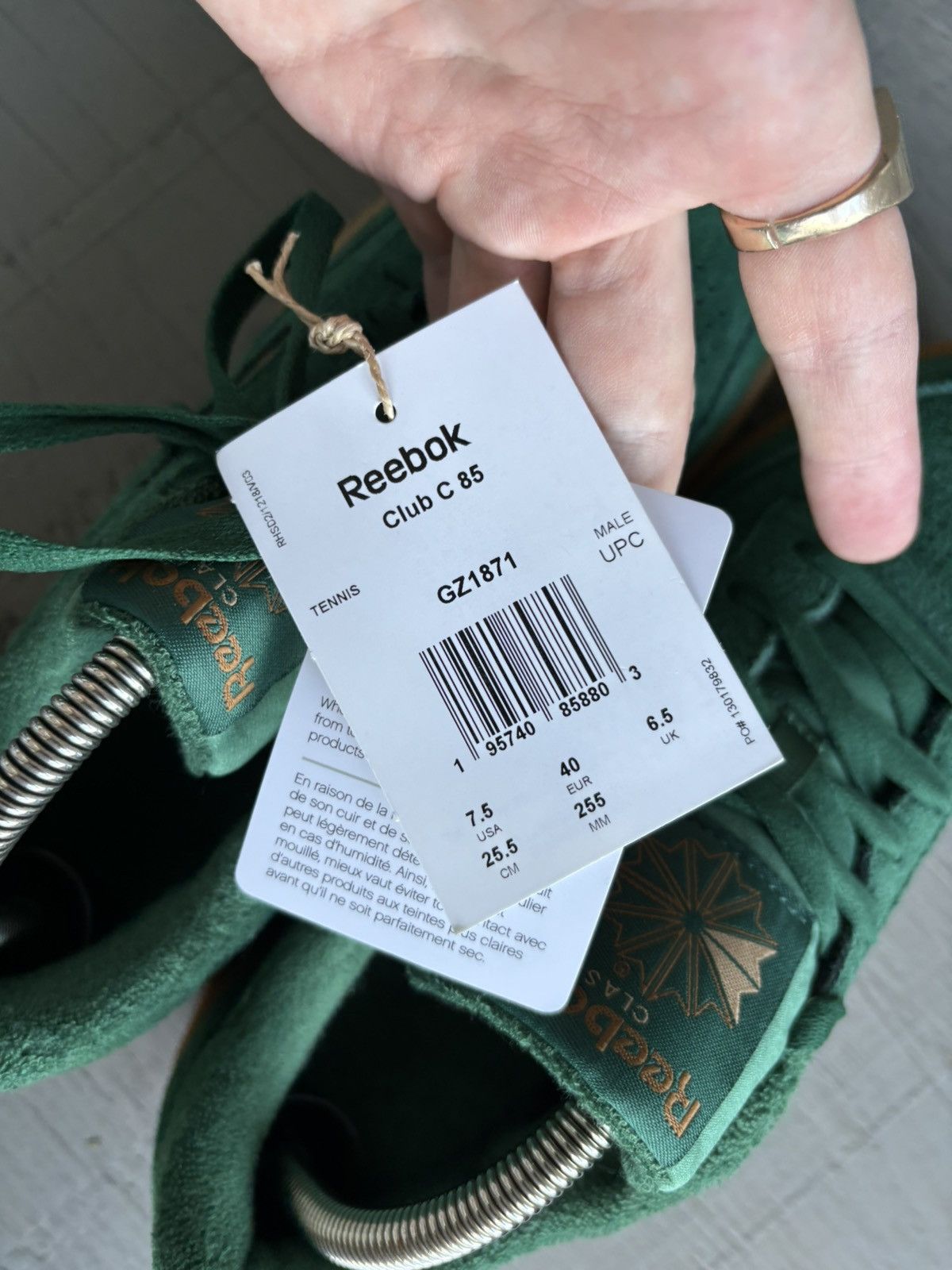 Reebok Reebok Club C 85 GZ1871 Dark Green Suede Gum Sole 8 Skate Size US 7.5 / EU 40-41 - 4 Thumbnail
