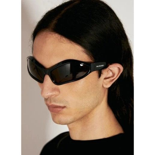 BALENCIAGA Skin Cat ユニセックスサングラスBB0251S BALENCIAGA SKIN 0251 Wrap Cat Mask Light Yellow Brown Sunglasses