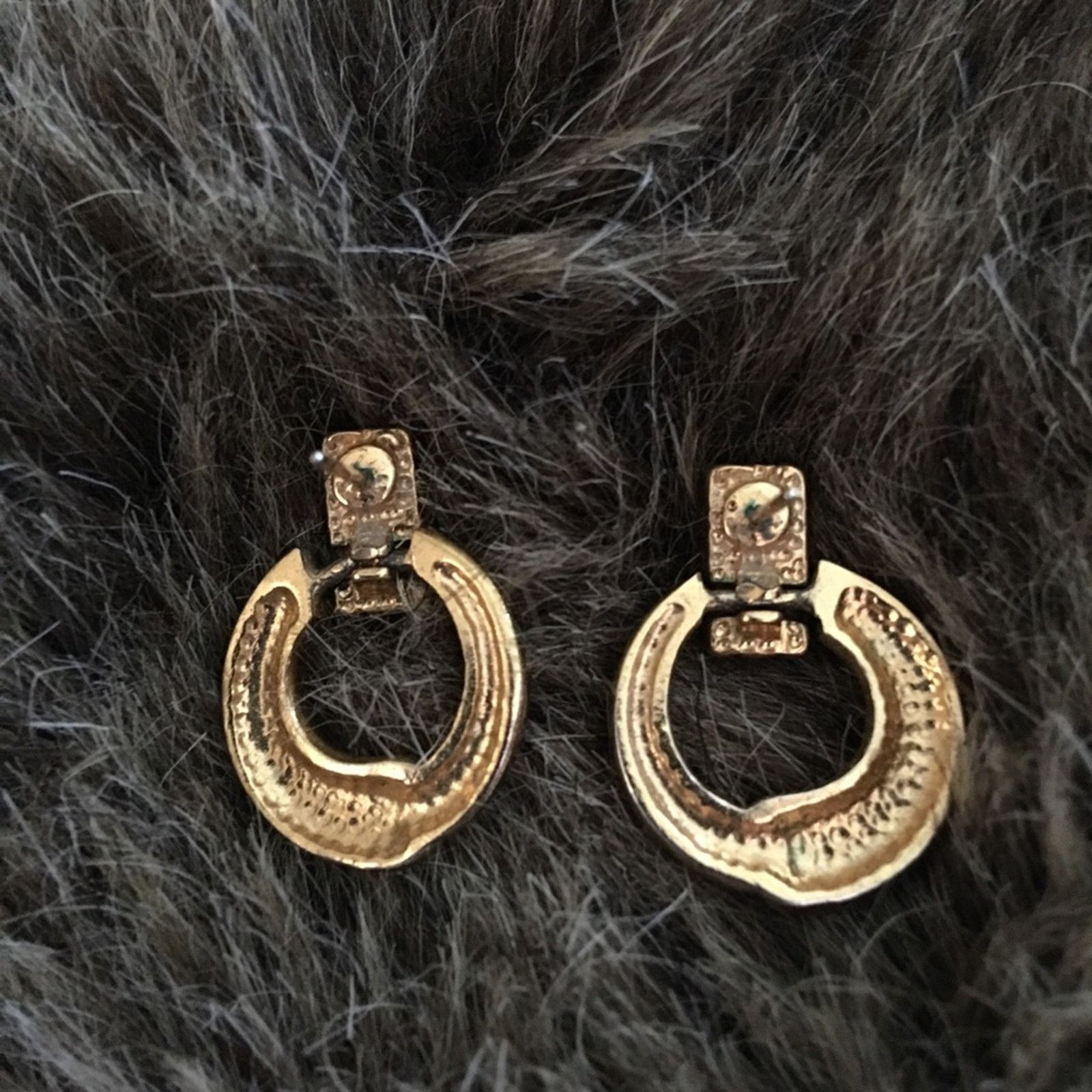 Vintage Vintage 70s gold tone textured pierced earrings Size ONE SIZE - 2 Thumbnail