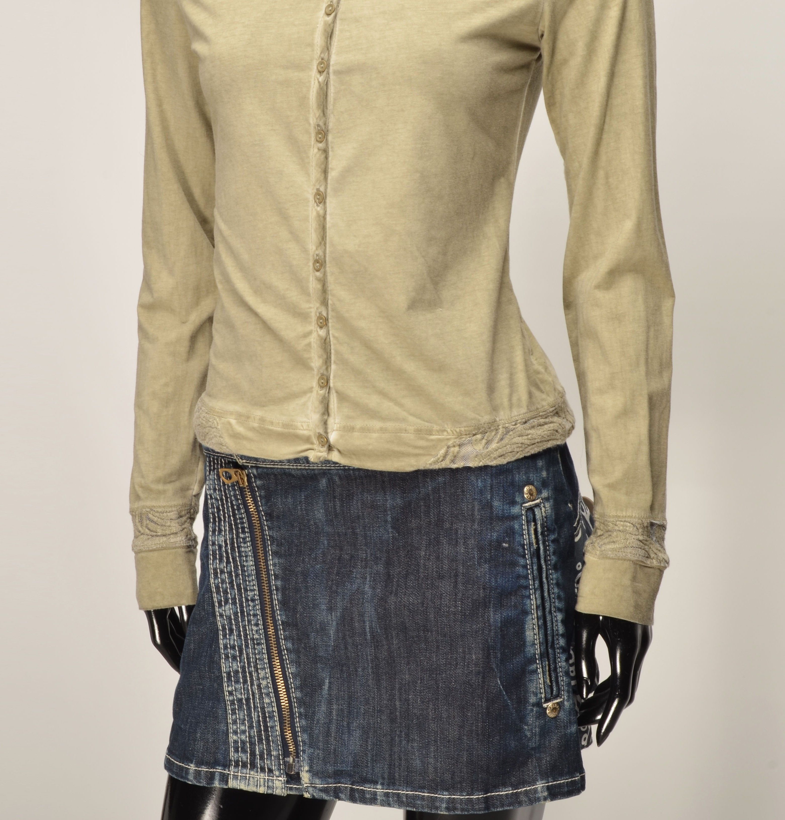 Vintage Nile Atelier Y2K Cottage Garment Dyed Mesh Hood Cardigan Size XS / US 0-2 / IT 36-38 - 9 Thumbnail