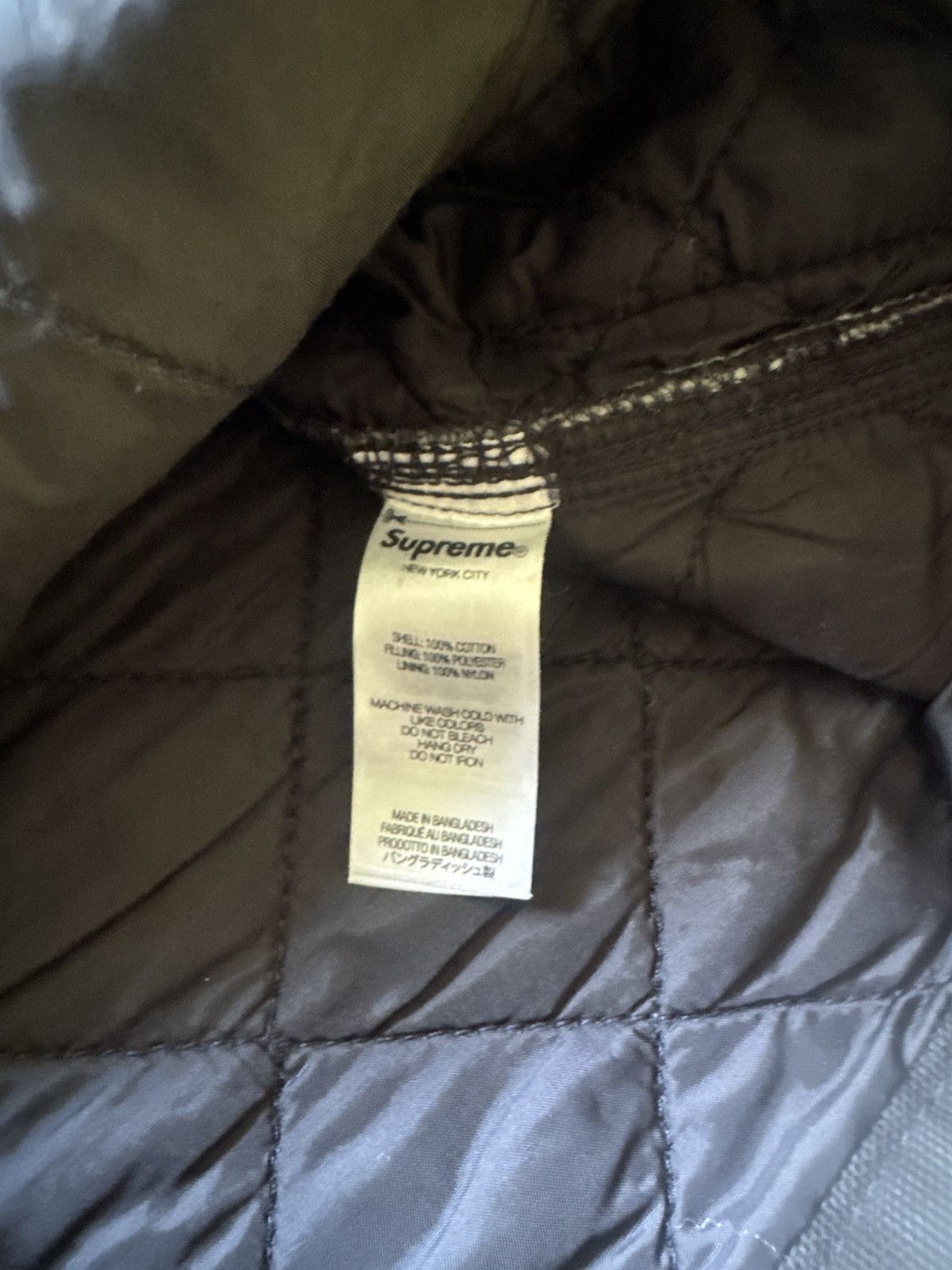 FW21 SUPREME X DICKIES QUILTED WORK JACKET