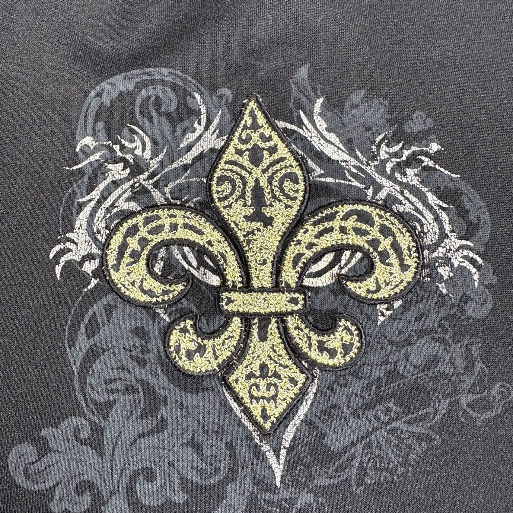 Avirex AVIREX Track Jacket Full Zip Black Mens XL Fleur de Lis Embroidered Gold Button Zipper Pull Size US XL / EU 56 / 4 - 3 Thumbnail