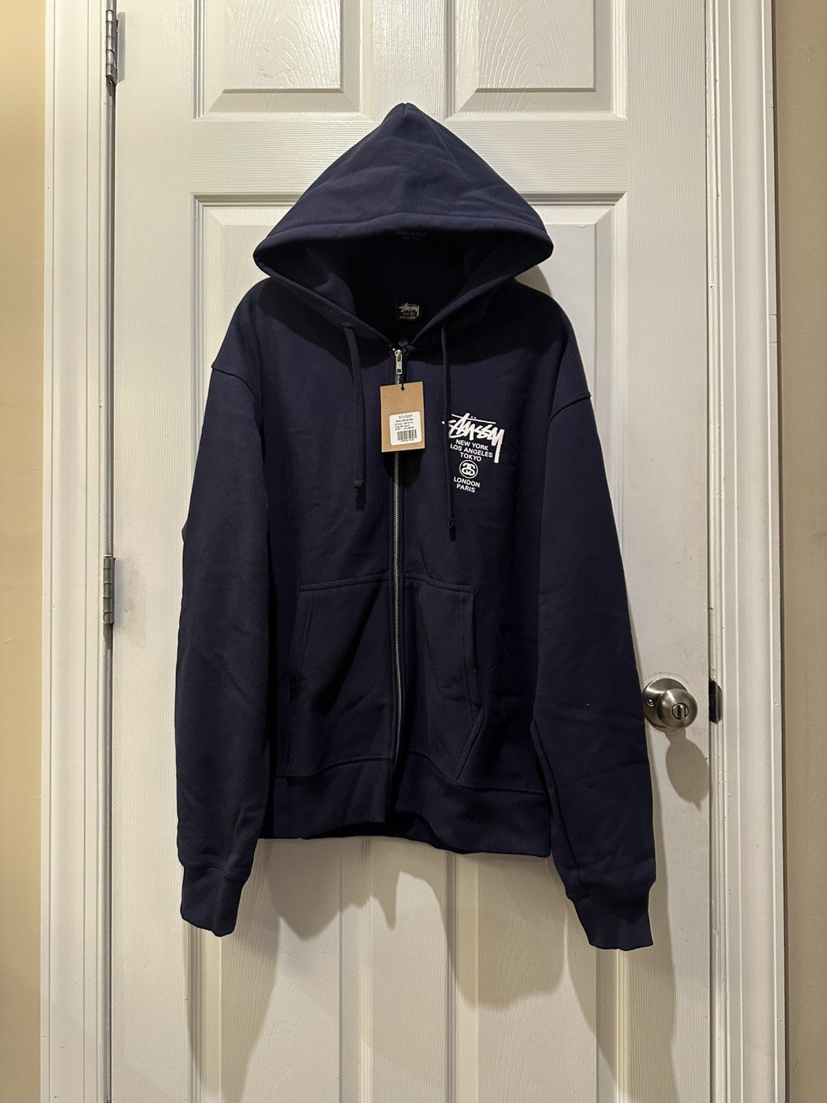 Stussy Stussy World Tour Zip Hoodie Size US XL / EU 56 / 4 - 1 Thumbnail