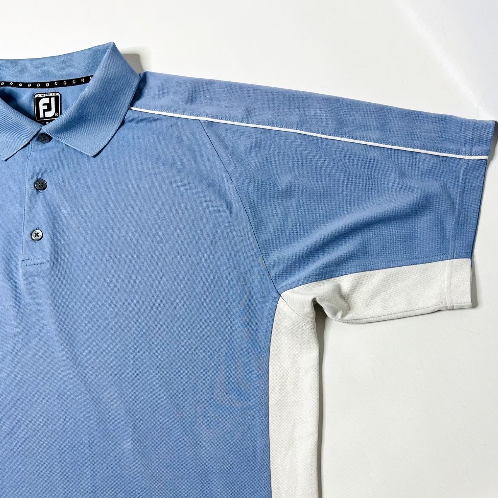 Footjoy FJ FootJoy Athletic Fit Short Sleeve Golf Polo Mens XL Blue White Color Block Polo Shirt Size US XL / EU 56 / 4 - 7 Thumbnail