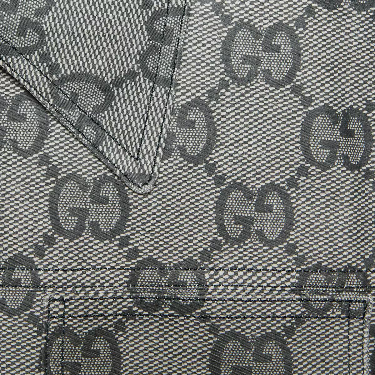 Gucci o1s1wg110225 GG Print Leather Jacket in Dark Grey Size US S / EU 44-46 / 1 - 2 Thumbnail
