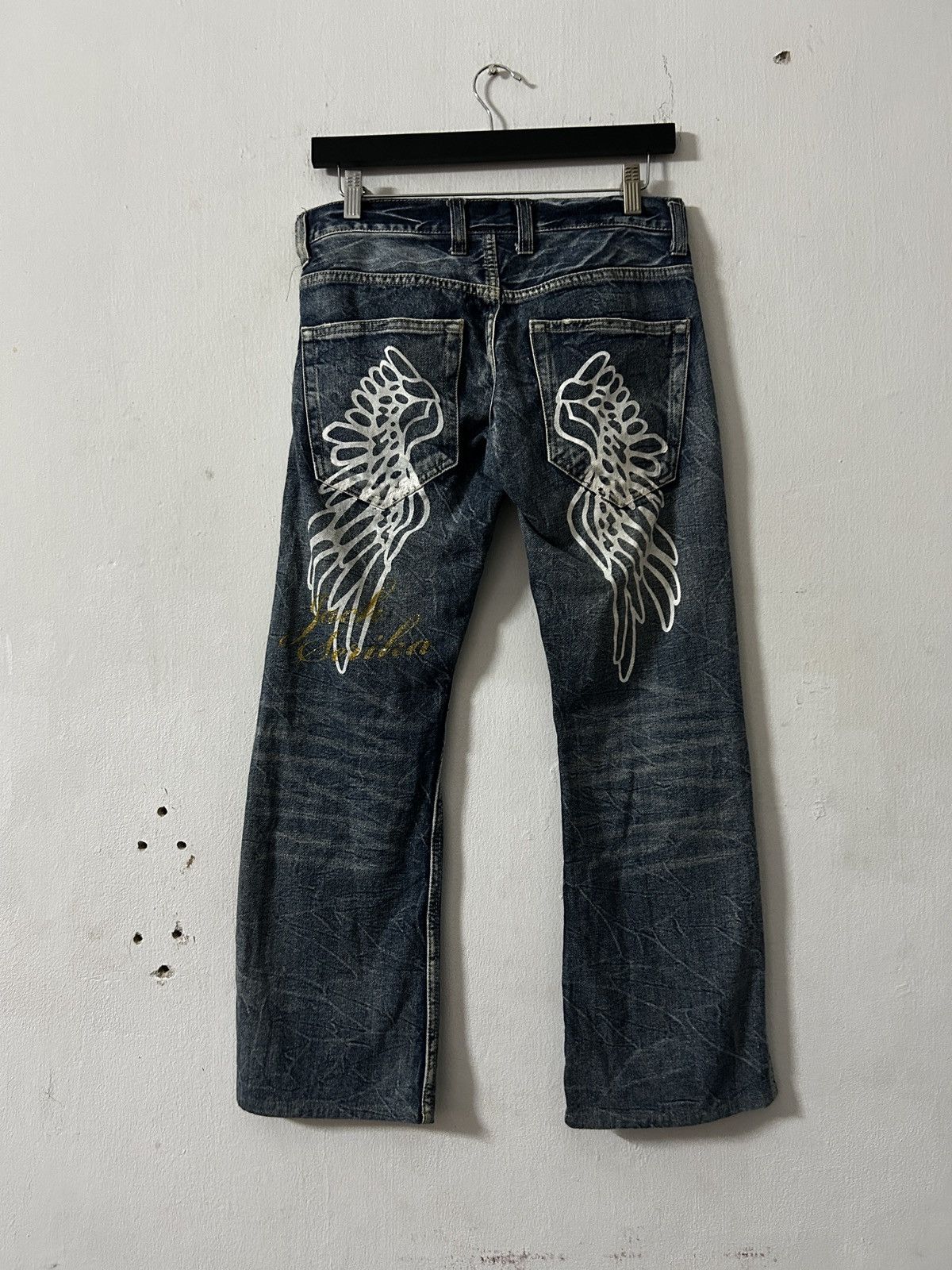 If Six Was Nine 00’s Japanese Brand Jack Serika Wings Flare Jeans Size US 30 / EU 46 - 1 Thumbnail