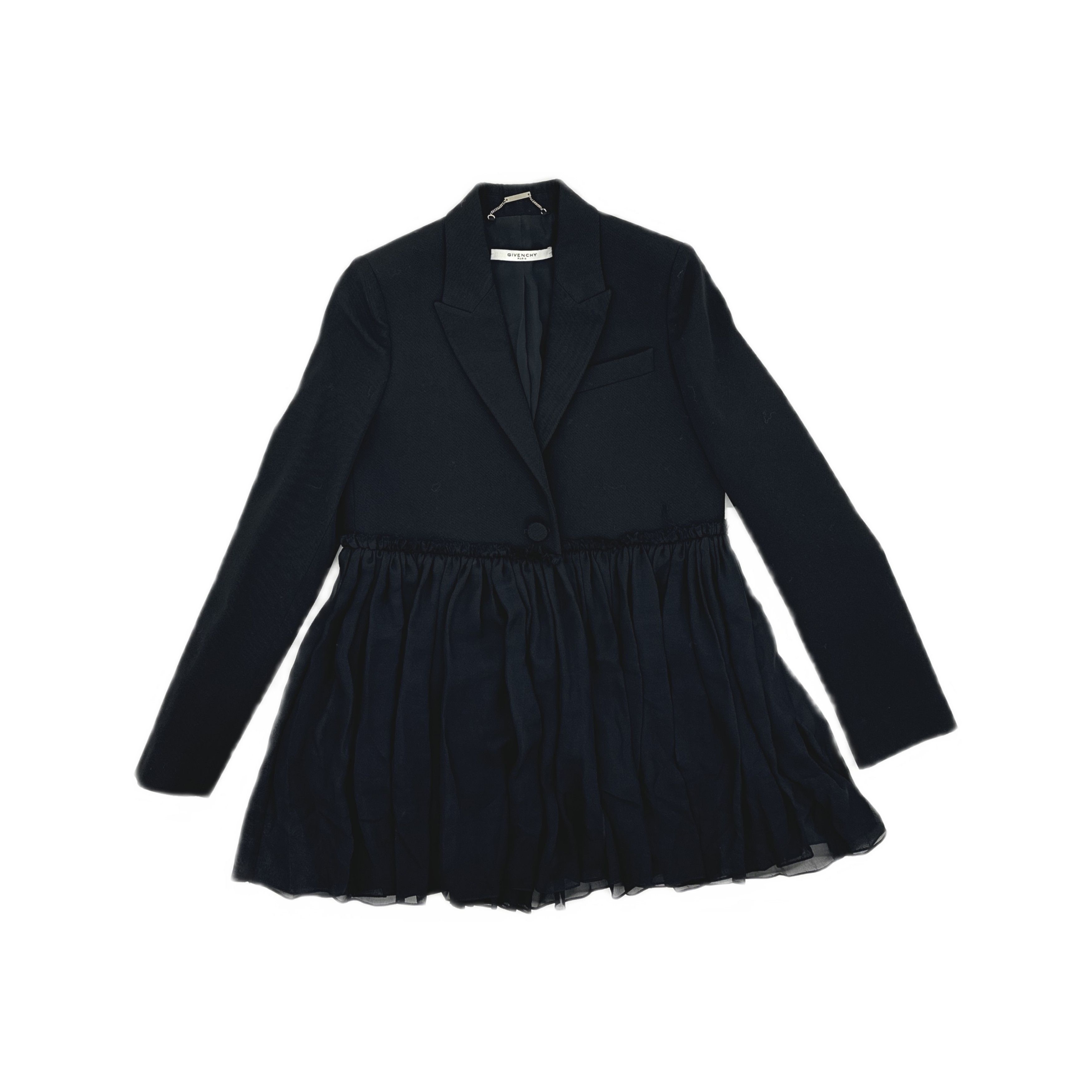Givenchy Givenchy Tulle Hem Wool Blazer Size 36 Size XS / US 0-2 / IT 36-38 - 1 Thumbnail