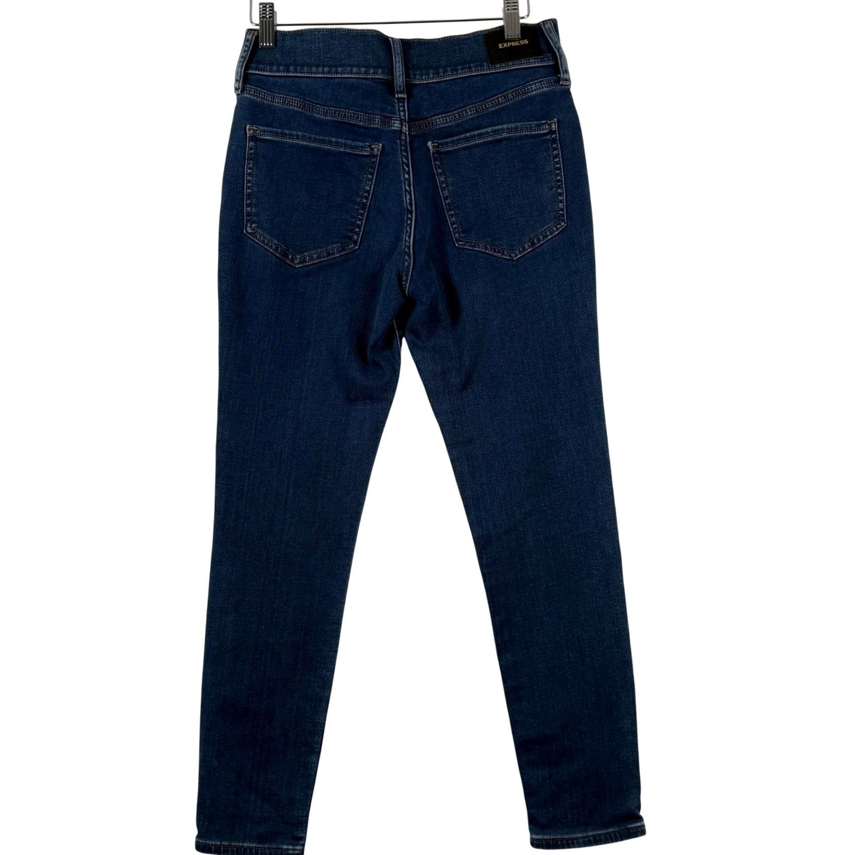 Express Express Jeans Cropped Skinny Denim Dark Wash Mid Rise 2 Jeans Women Slim Stretch Ankle EUC Size 26" / US 2 / IT 38 - 3 Thumbnail