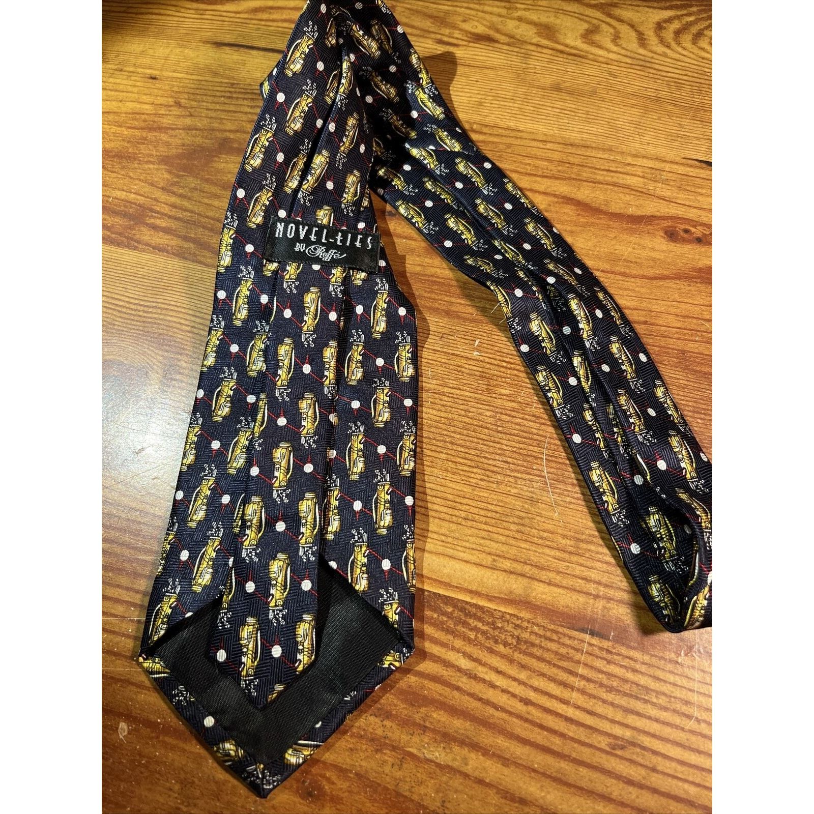 Other NOVEL-TIES by Roffe VTG Navy Blue Men’s Golf Club Silk Tie Size ONE SIZE - 3 Thumbnail