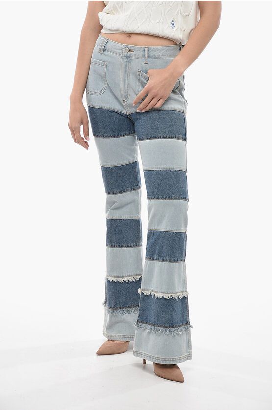image of Andersson Bell Patch Pockets Patchwork Jeans 28Cm in Blue, Women's (Size 26)