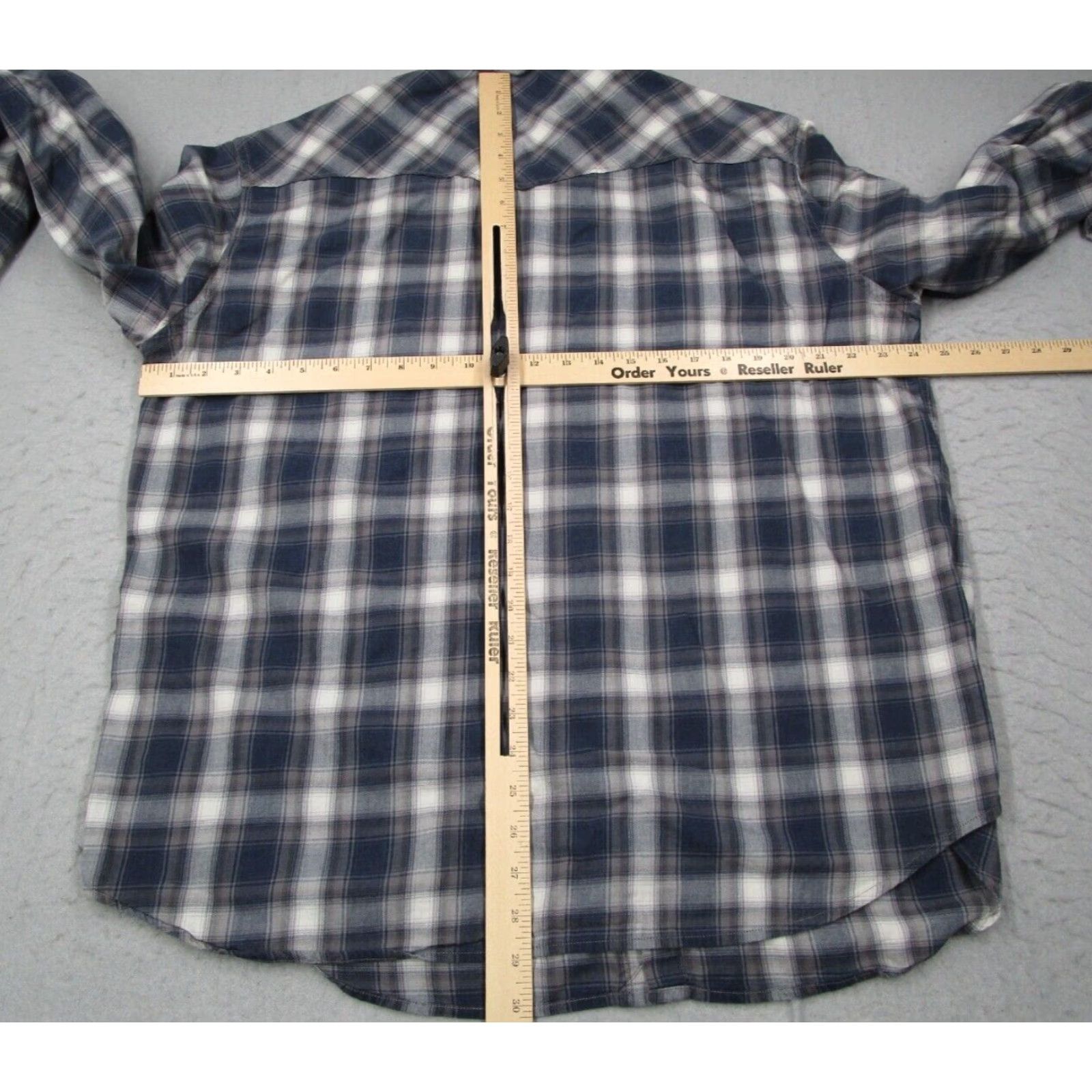 Lucky Brand Lucky Brand Shirt Mens XL Blue Plaid Button-Up Western Style with Pearl Snaps Size US XL / EU 56 / 4 - 5 Thumbnail