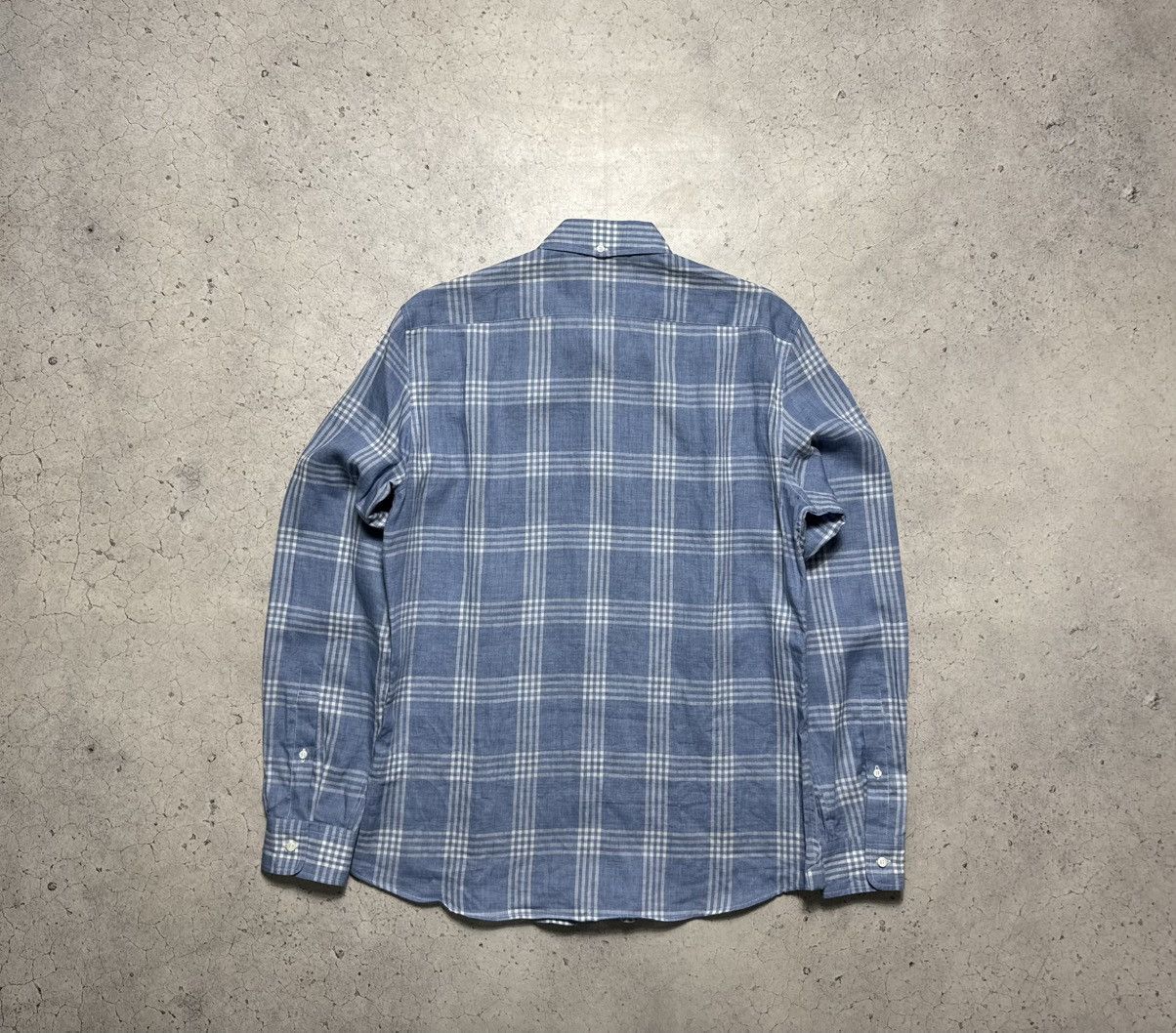 Brunello Cucinelli Brunello Cucinelli Luxury Button Up Shirt Linen Size L Check Size US L / EU 52-54 / 3 - 11 Thumbnail