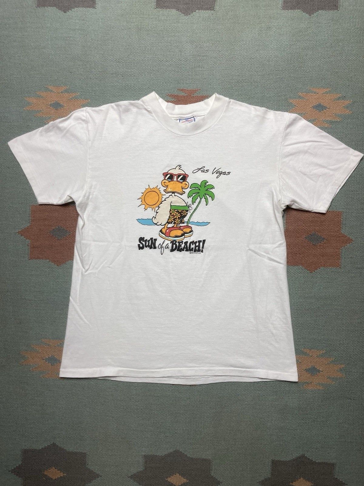 Vintage Vintage 80s t shirt Las Vegas sun of a beach duck funny L Size US L / EU 52-54 / 3 - 1 Thumbnail