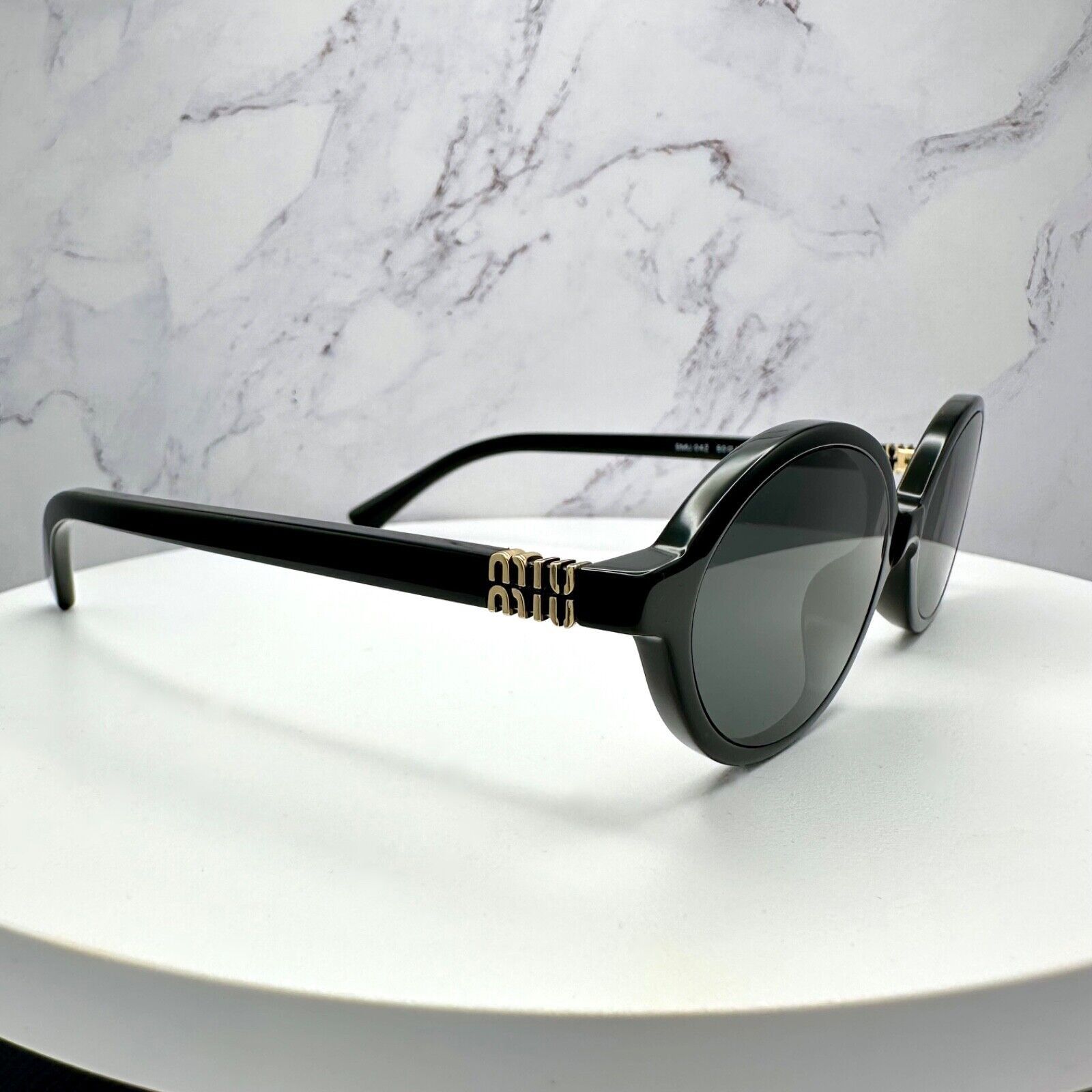 Miu Miu MIU MIU Sunglasses New Black Slim Gold Metal Logo Authentic Size ONE SIZE - 17 Thumbnail