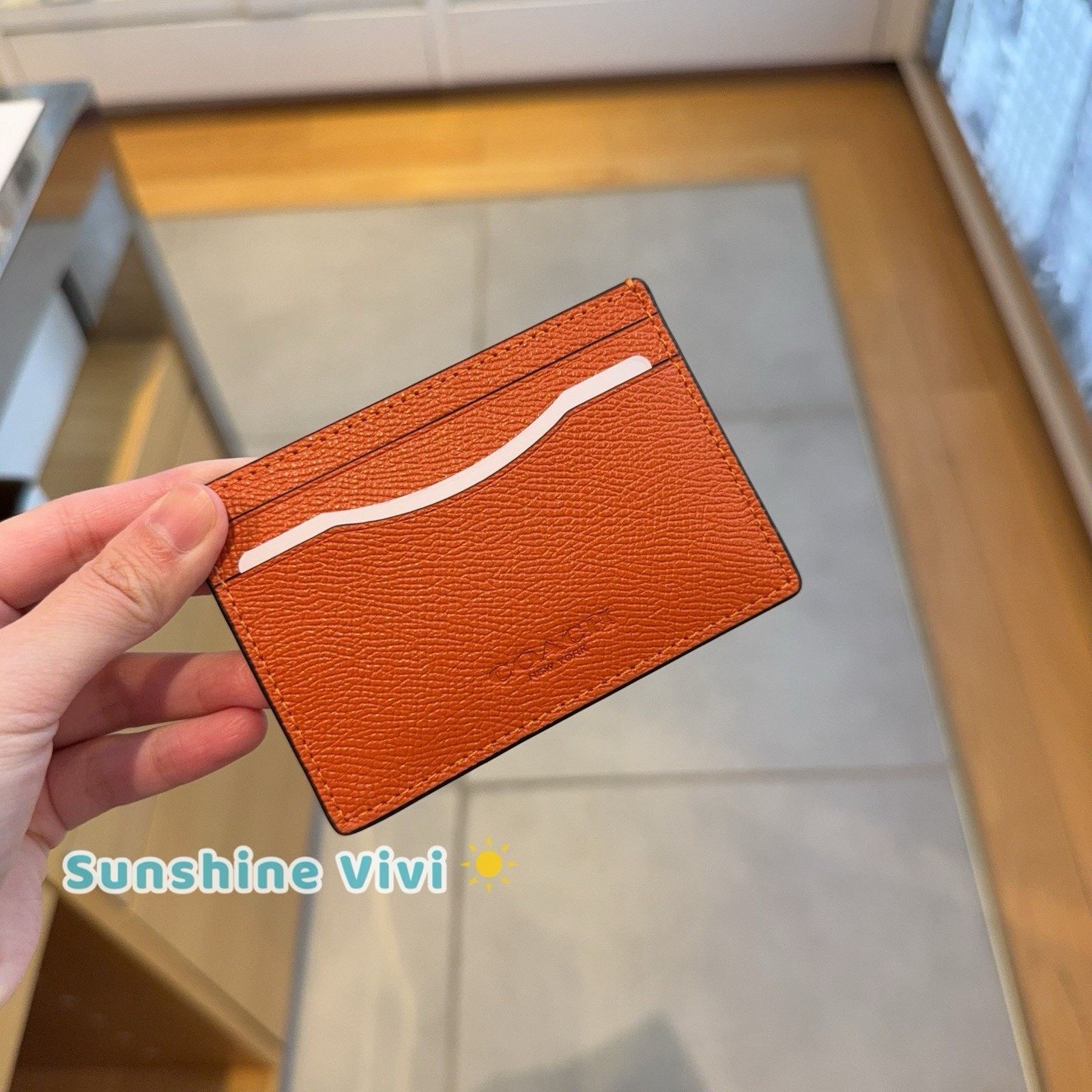 Coach NWT Coach Card Case Money Clip leather cdc79 Spice Orange Size ONE SIZE - 1 Thumbnail
